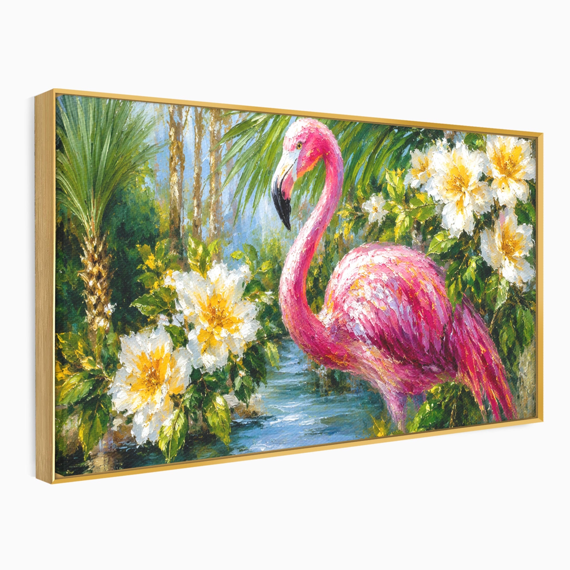 Tablou Canvas Premium LuxCanva® M1619, Flamingo Tropical, Flamingo, Tropical, Natura, Flori, Living, Culori Vibrante