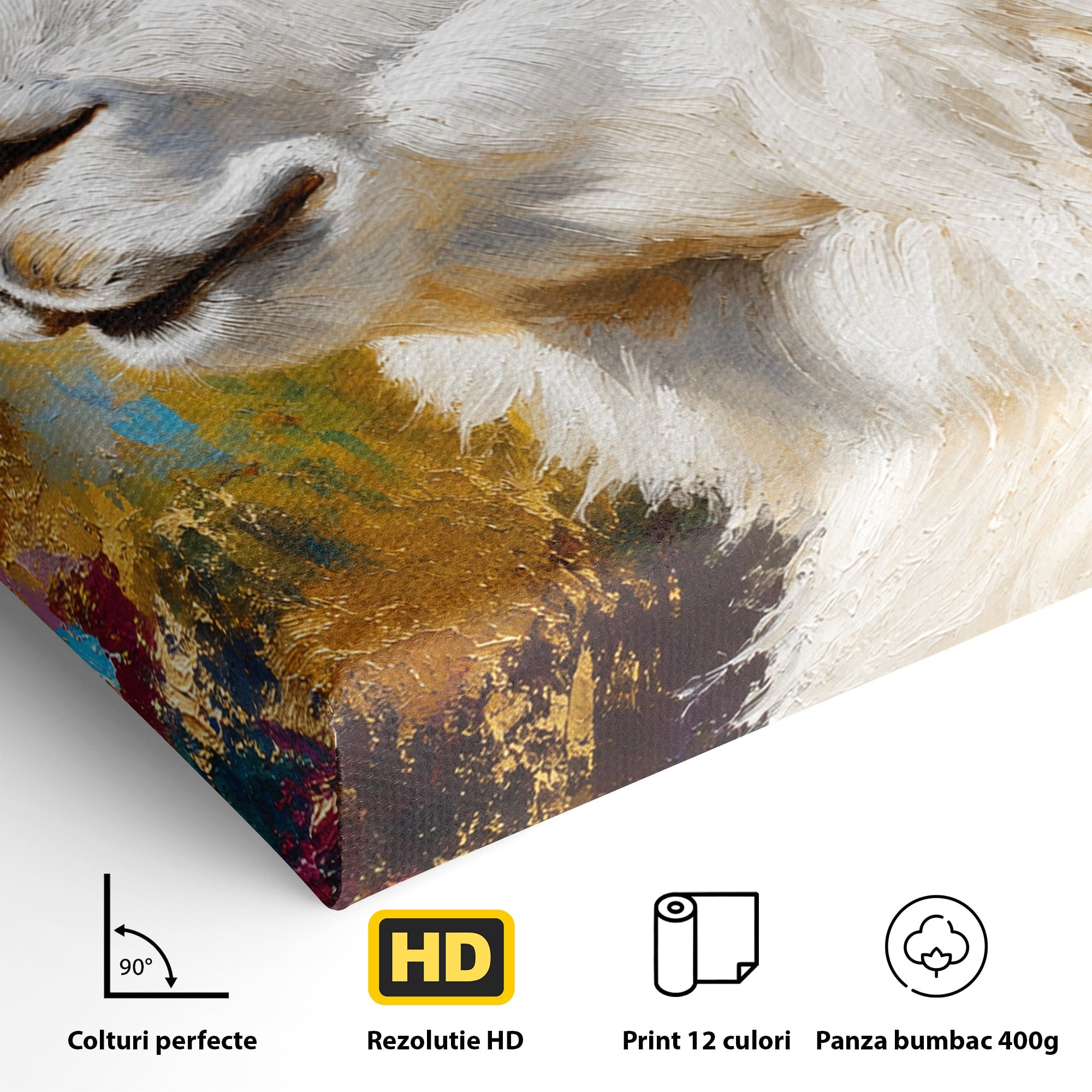 Tablou Canvas Premium LuxCanva® M1620, Alpaca Eleganta, Alpaca, Portret, Animale, Living, Arta, Culori Vibrante