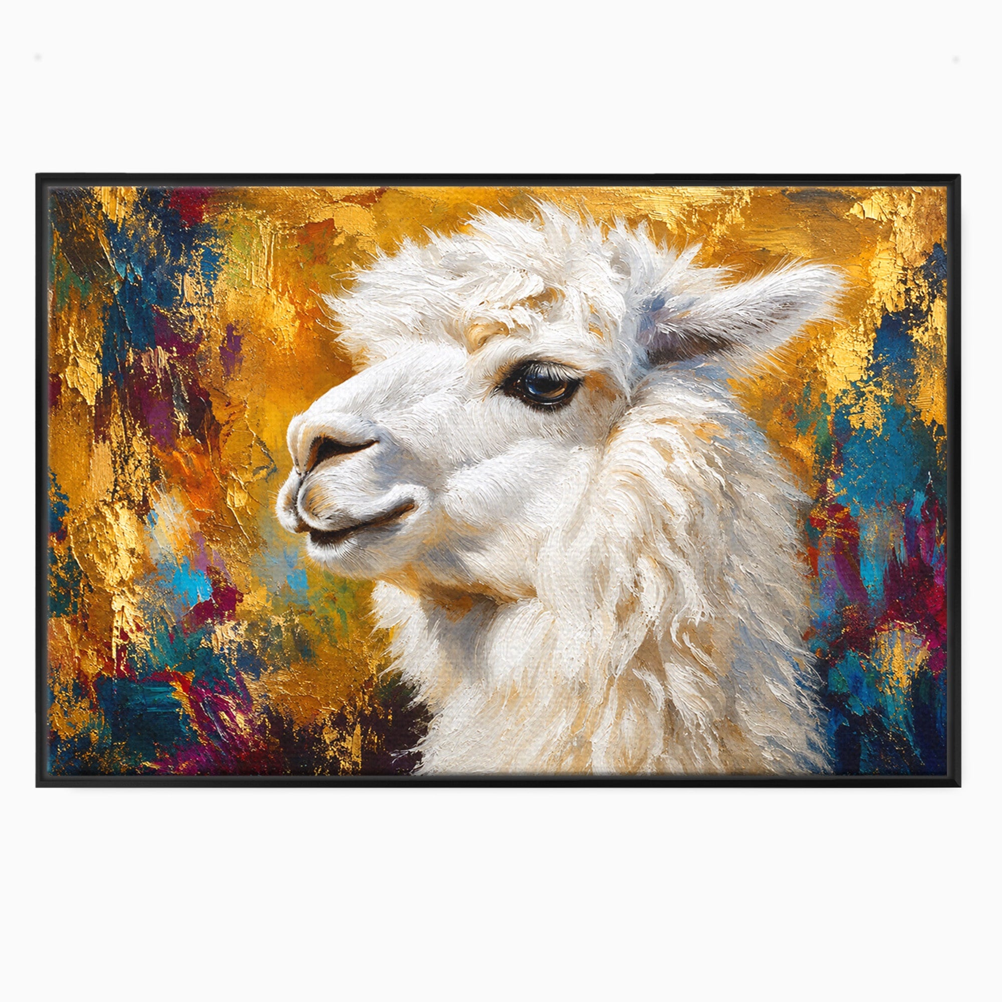 Tablou Canvas Premium LuxCanva® M1620, Alpaca Eleganta, Alpaca, Portret, Animale, Living, Arta, Culori Vibrante