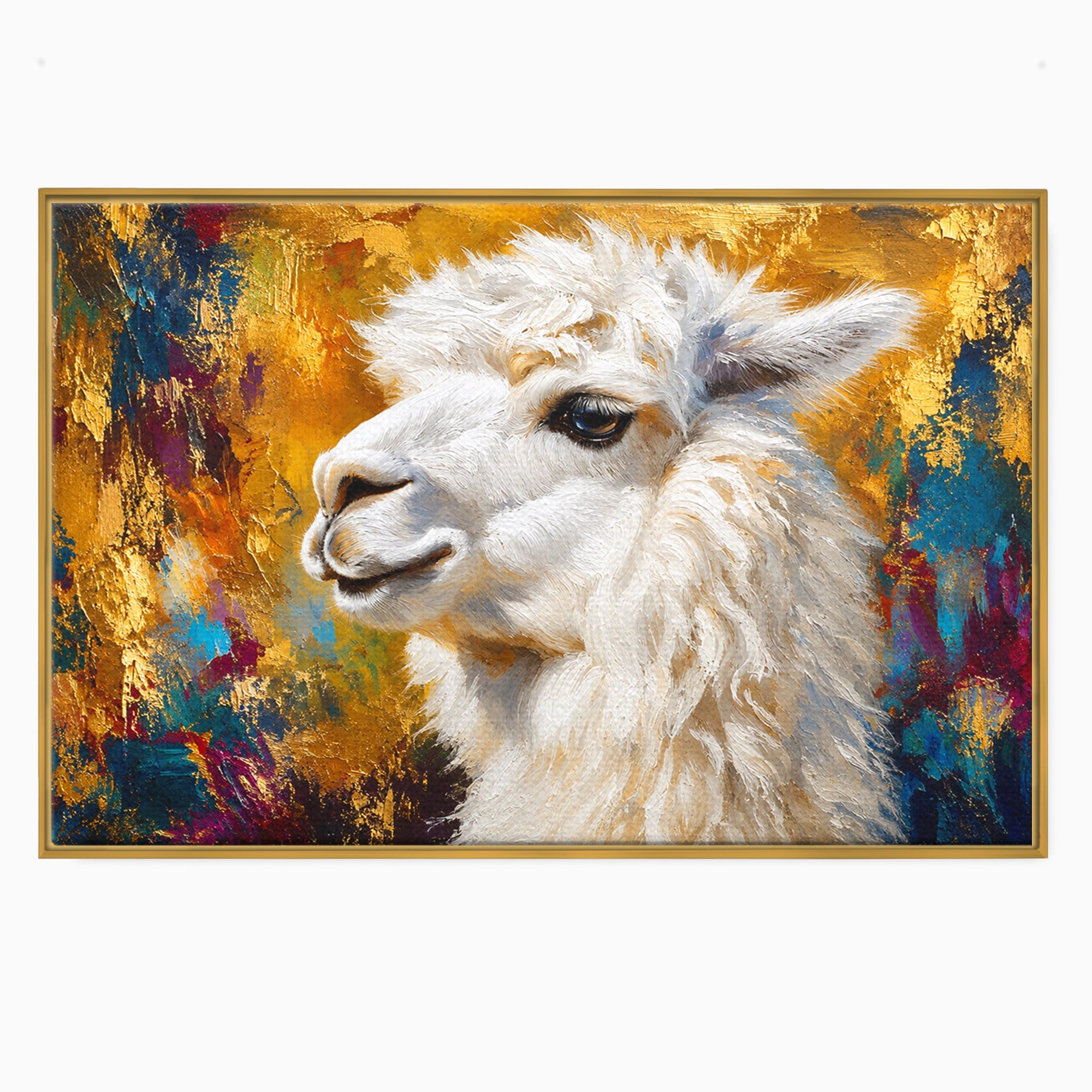 Tablou Canvas Premium LuxCanva® M1620, Alpaca Eleganta, Alpaca, Portret, Animale, Living, Arta, Culori Vibrante
