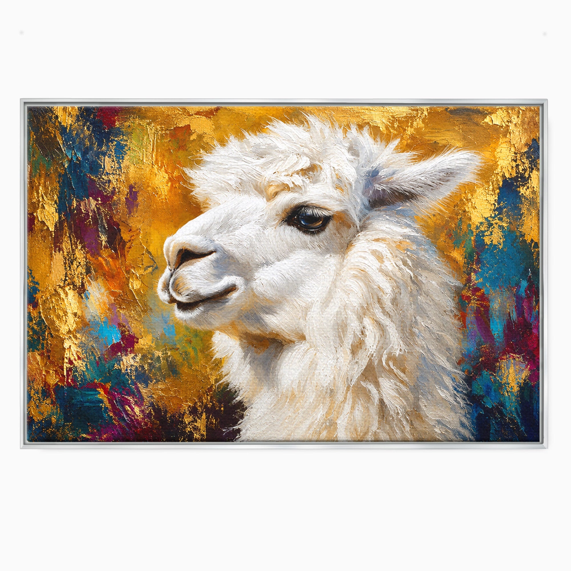 Tablou Canvas Premium LuxCanva® M1620, Alpaca Eleganta, Alpaca, Portret, Animale, Living, Arta, Culori Vibrante