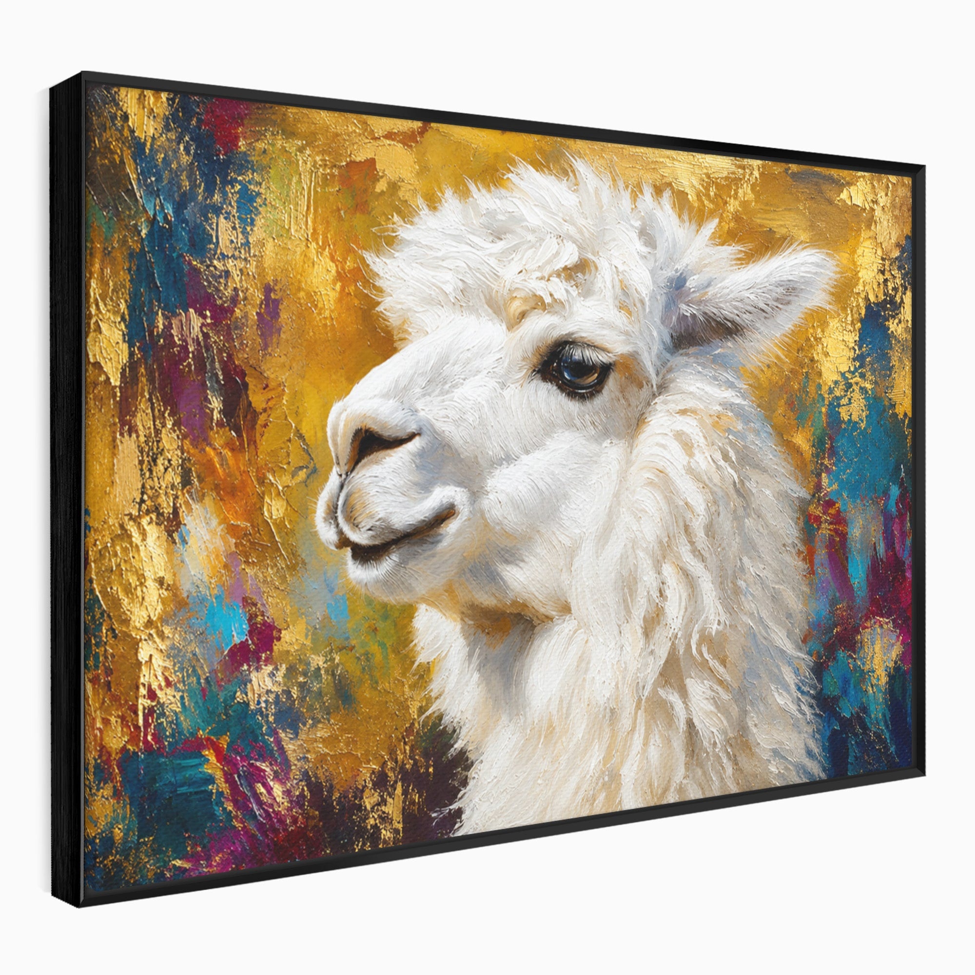 Tablou Canvas Premium LuxCanva® M1620, Alpaca Eleganta, Alpaca, Portret, Animale, Living, Arta, Culori Vibrante