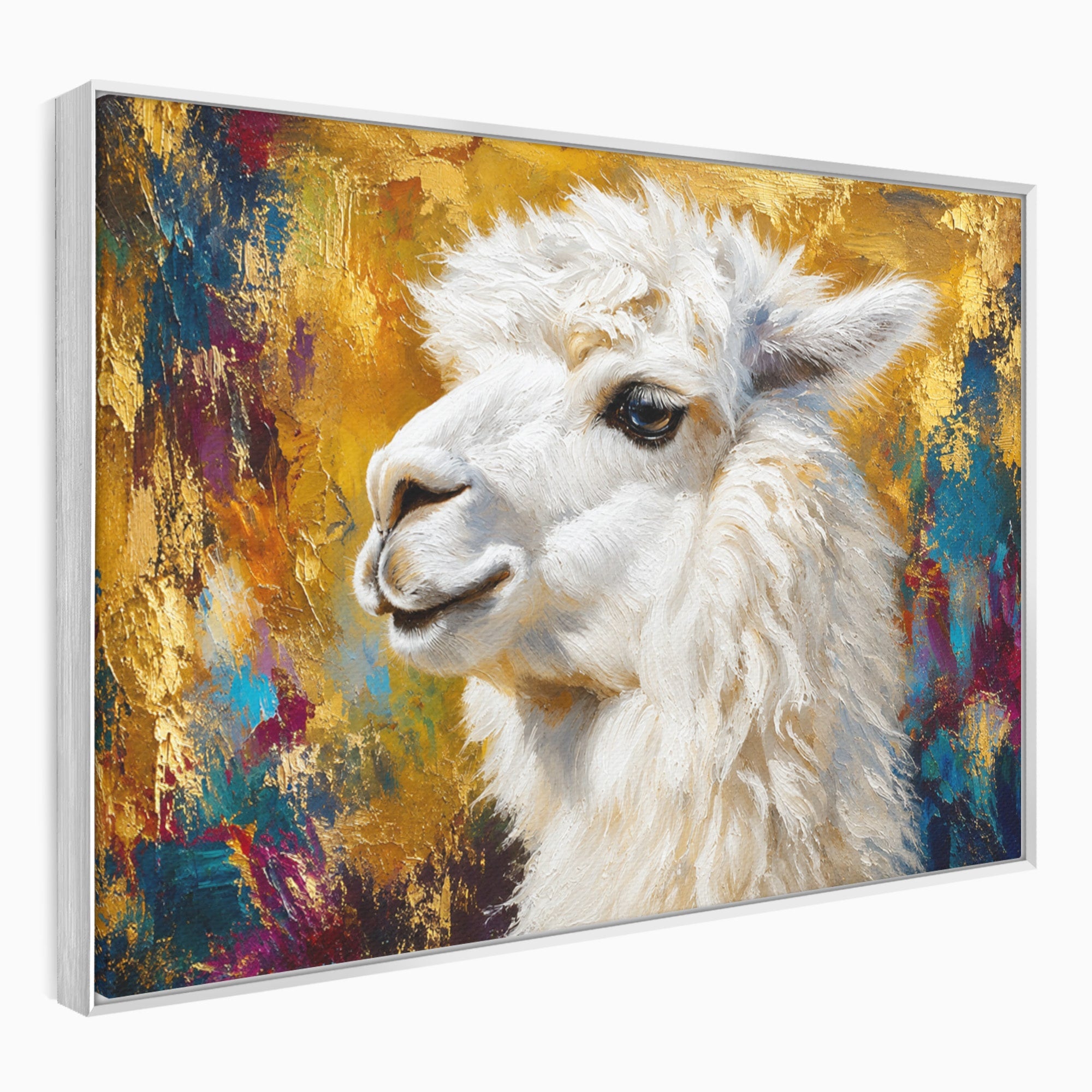 Tablou Canvas Premium LuxCanva® M1620, Alpaca Eleganta, Alpaca, Portret, Animale, Living, Arta, Culori Vibrante