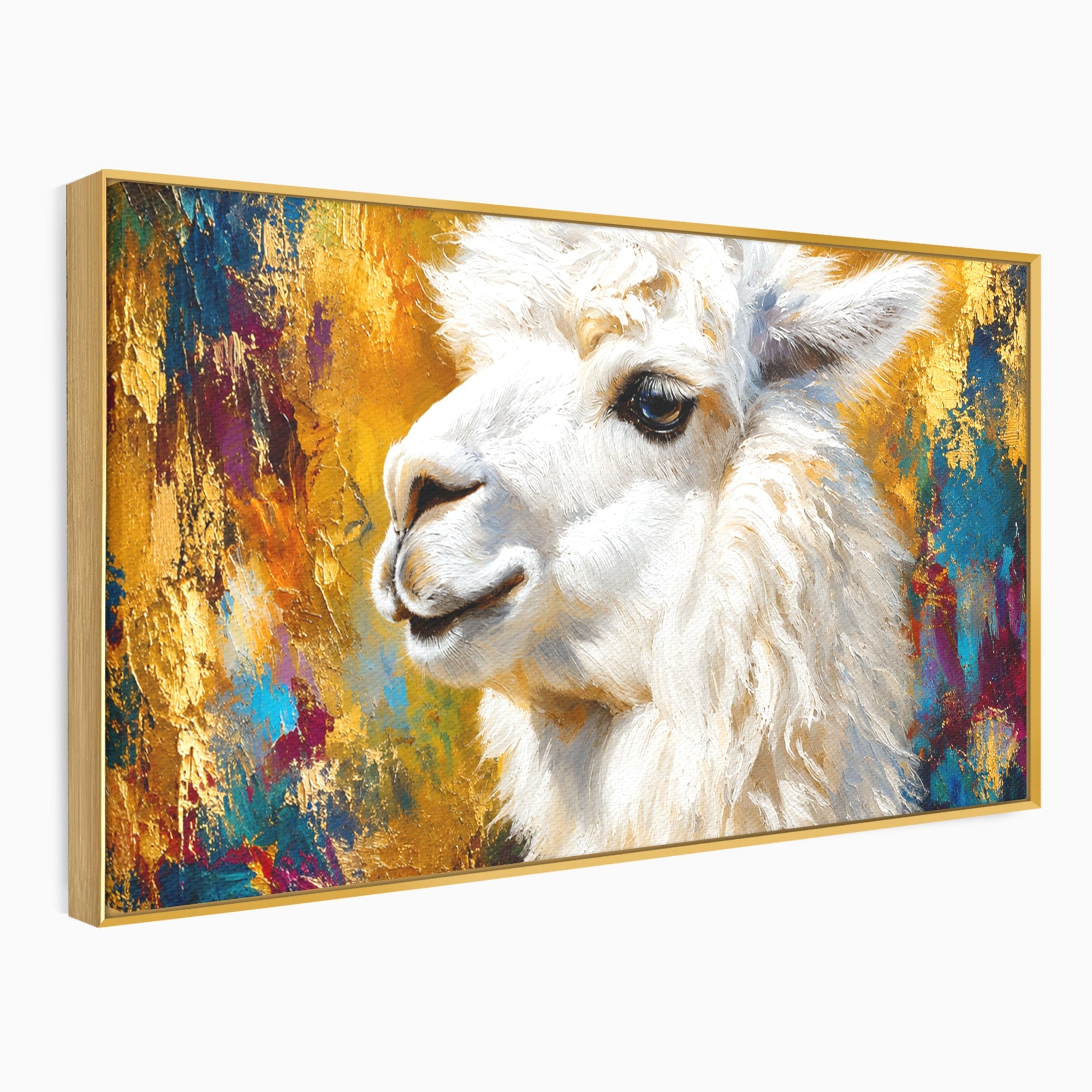 Tablou Canvas Premium LuxCanva® M1620, Alpaca Eleganta, Alpaca, Portret, Animale, Living, Arta, Culori Vibrante
