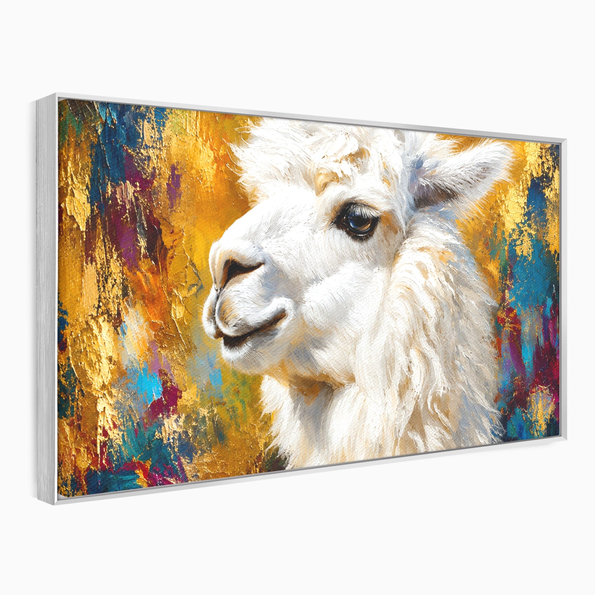 Tablou Canvas Premium LuxCanva® M1620, Alpaca Eleganta, Alpaca, Portret, Animale, Living, Arta, Culori Vibrante