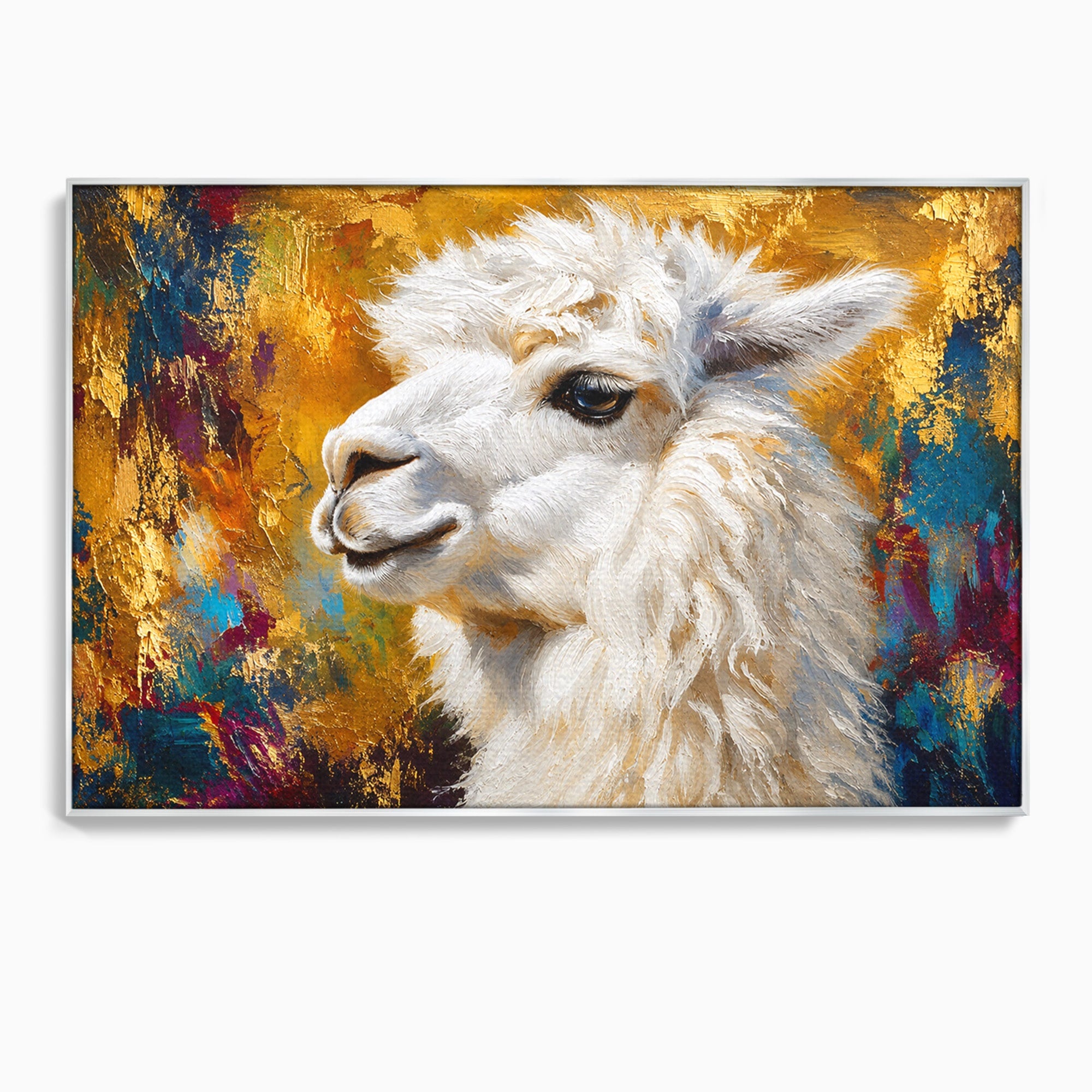 Tablou Canvas Premium LuxCanva® M1620, Alpaca Eleganta, Alpaca, Portret, Animale, Living, Arta, Culori Vibrante