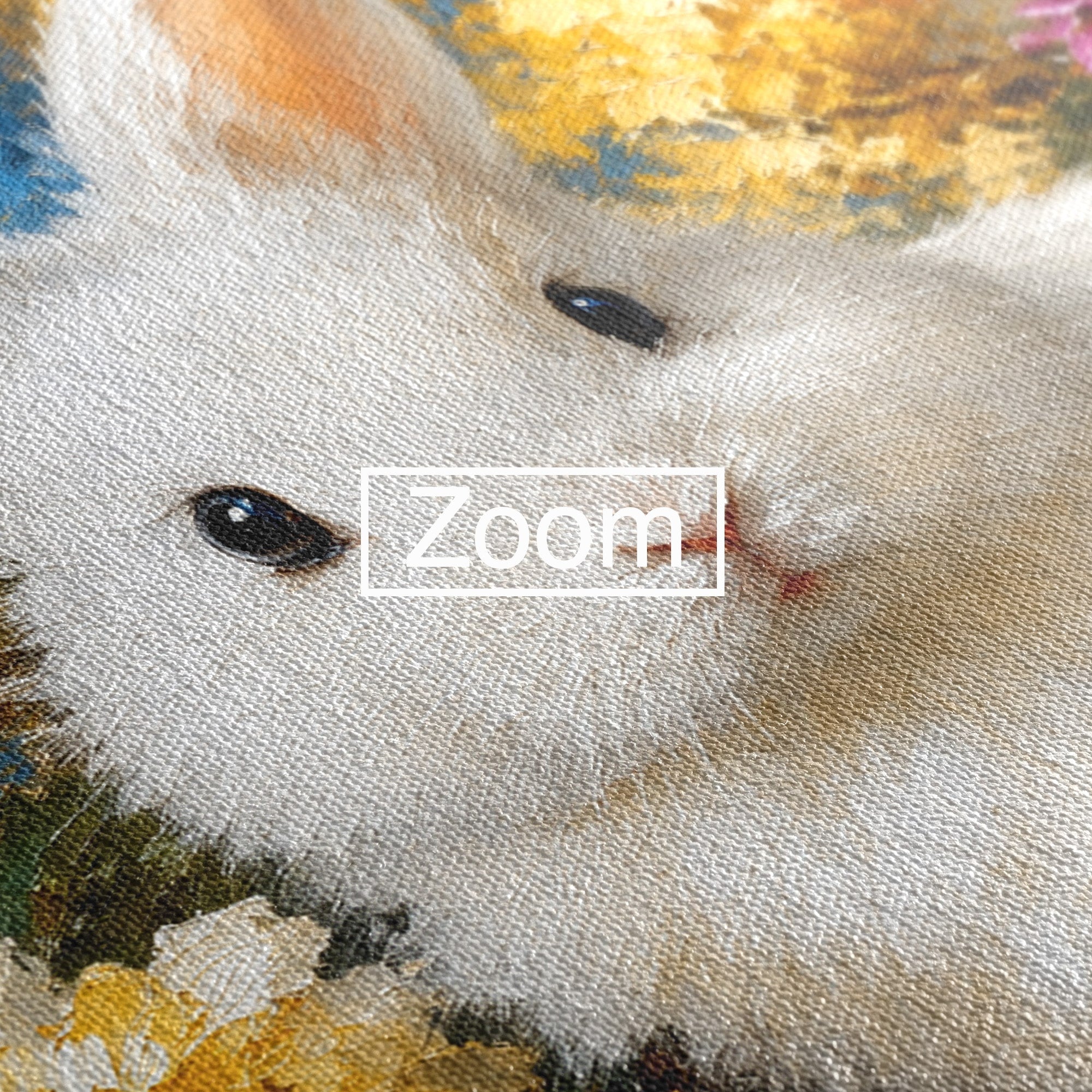 Tablou Canvas Premium LuxCanva® M1621, Iepure Printre Flori, Iepure, Flori, Natura, Primavara, Dormitor, Living, Culori Vibrante
