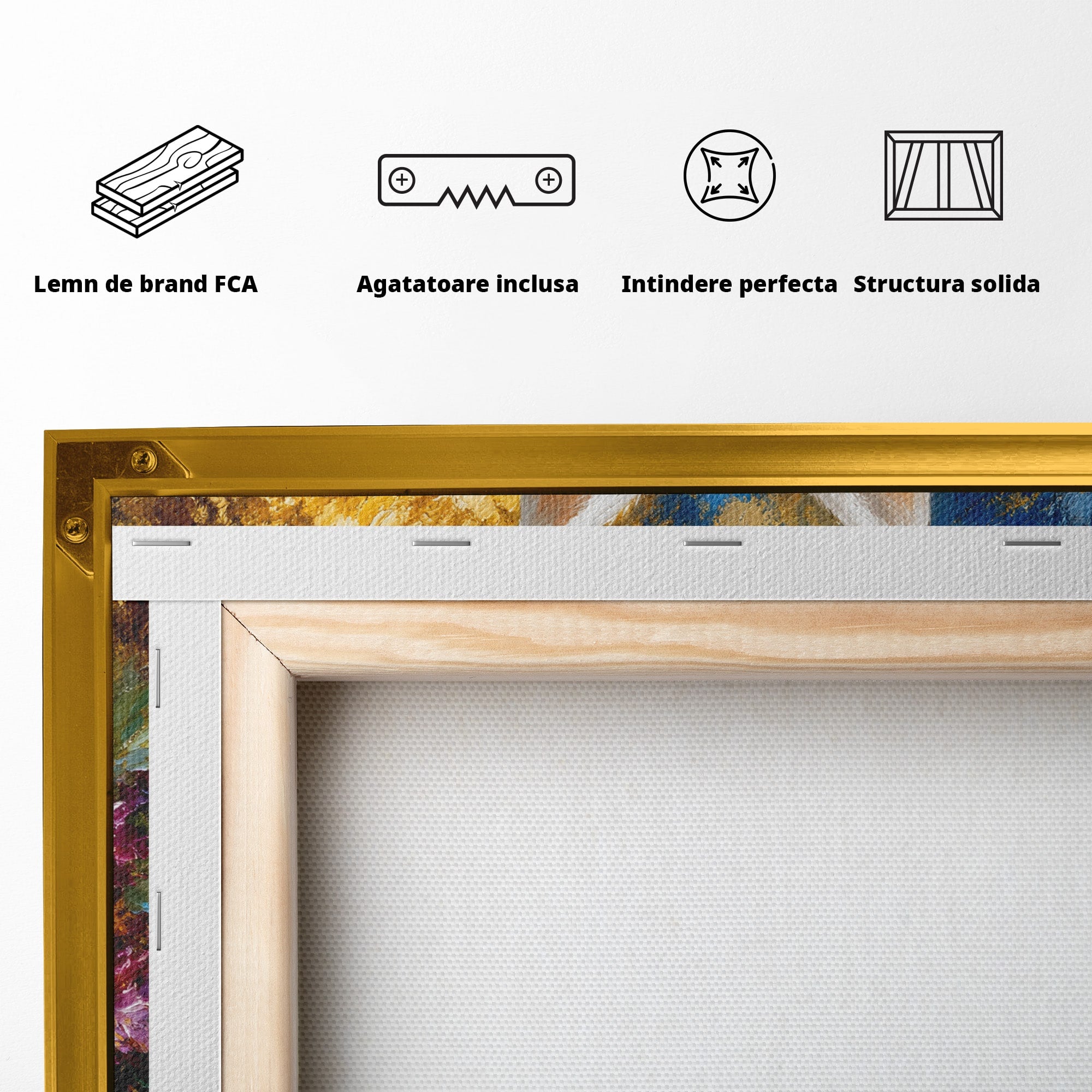 Tablou Canvas Premium LuxCanva® M1621, Iepure Printre Flori, Iepure, Flori, Natura, Primavara, Dormitor, Living, Culori Vibrante