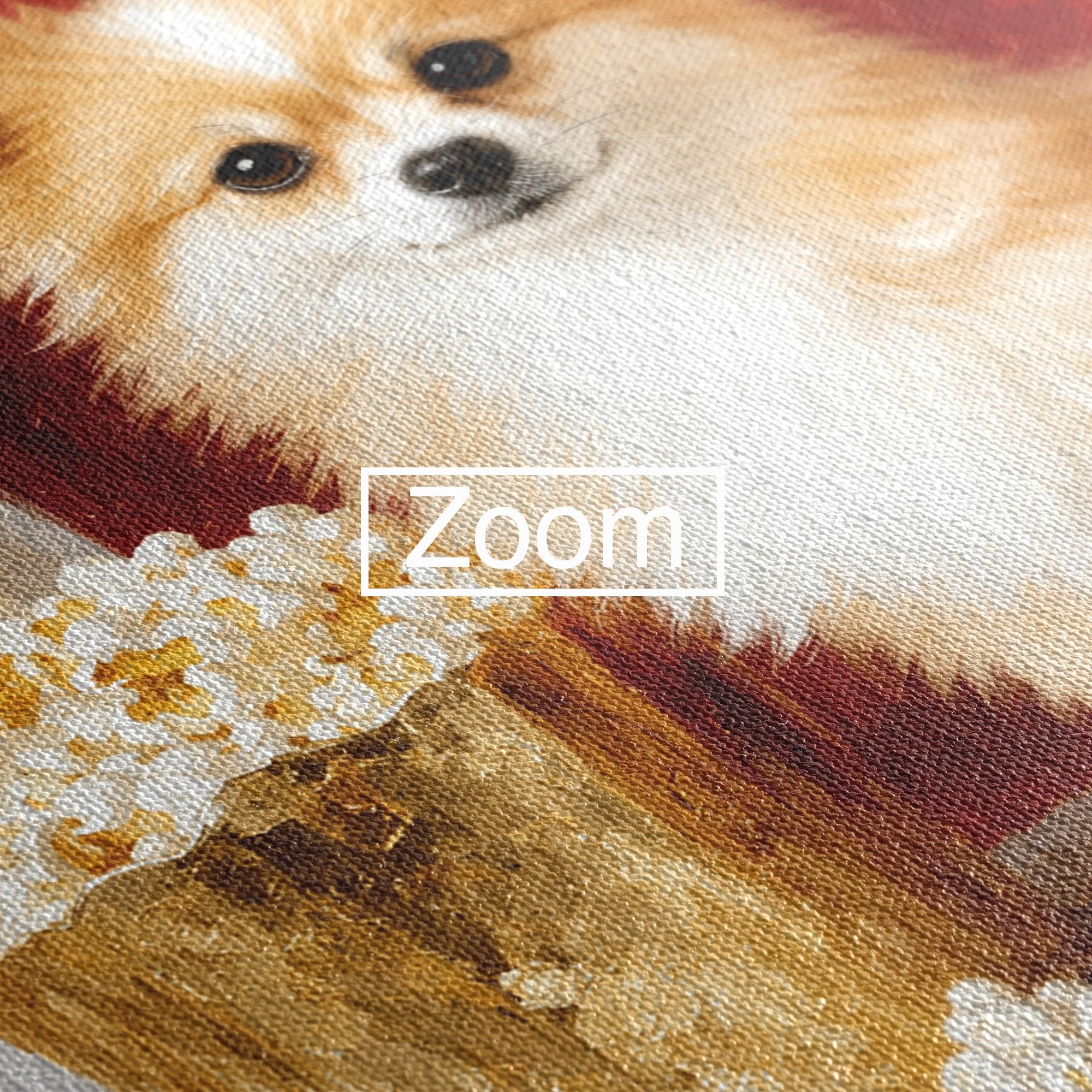 Tablou Canvas Premium LuxCanva® M1624, Catelus Cu Popcorn, Catelus, Popcorn, Animal, Living, Decorativ, Culori Vibrante