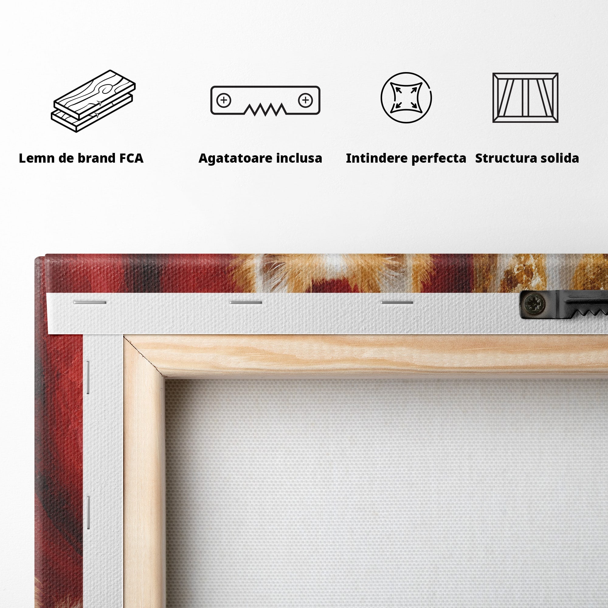 Tablou Canvas Premium LuxCanva® M1624, Catelus Cu Popcorn, Catelus, Popcorn, Animal, Living, Decorativ, Culori Vibrante