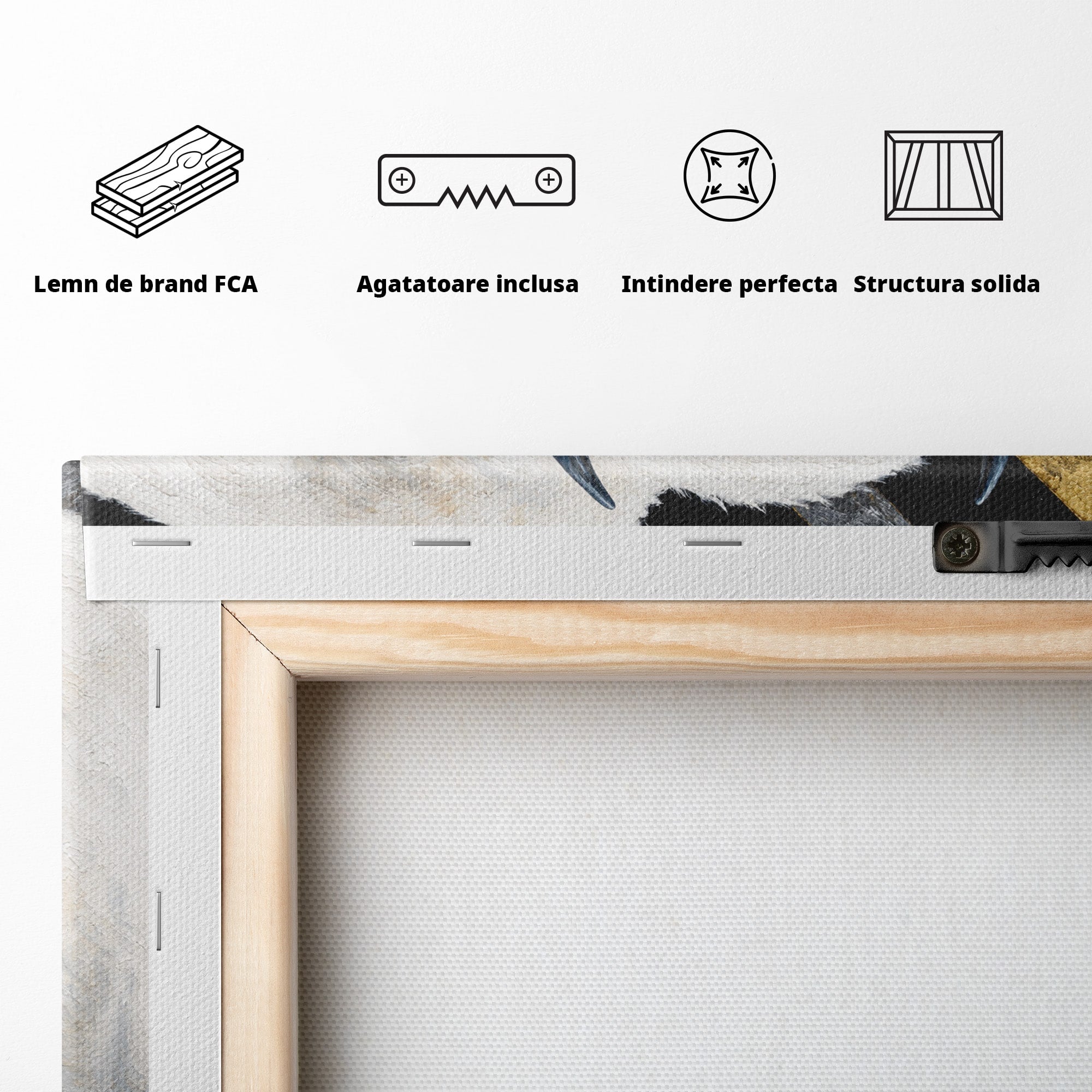 Tablou Canvas Premium LuxCanva® M1625, Bizon Alb Regal, Bizon, Animale, Portret, Salbaticie, Living, Culori Vibrante