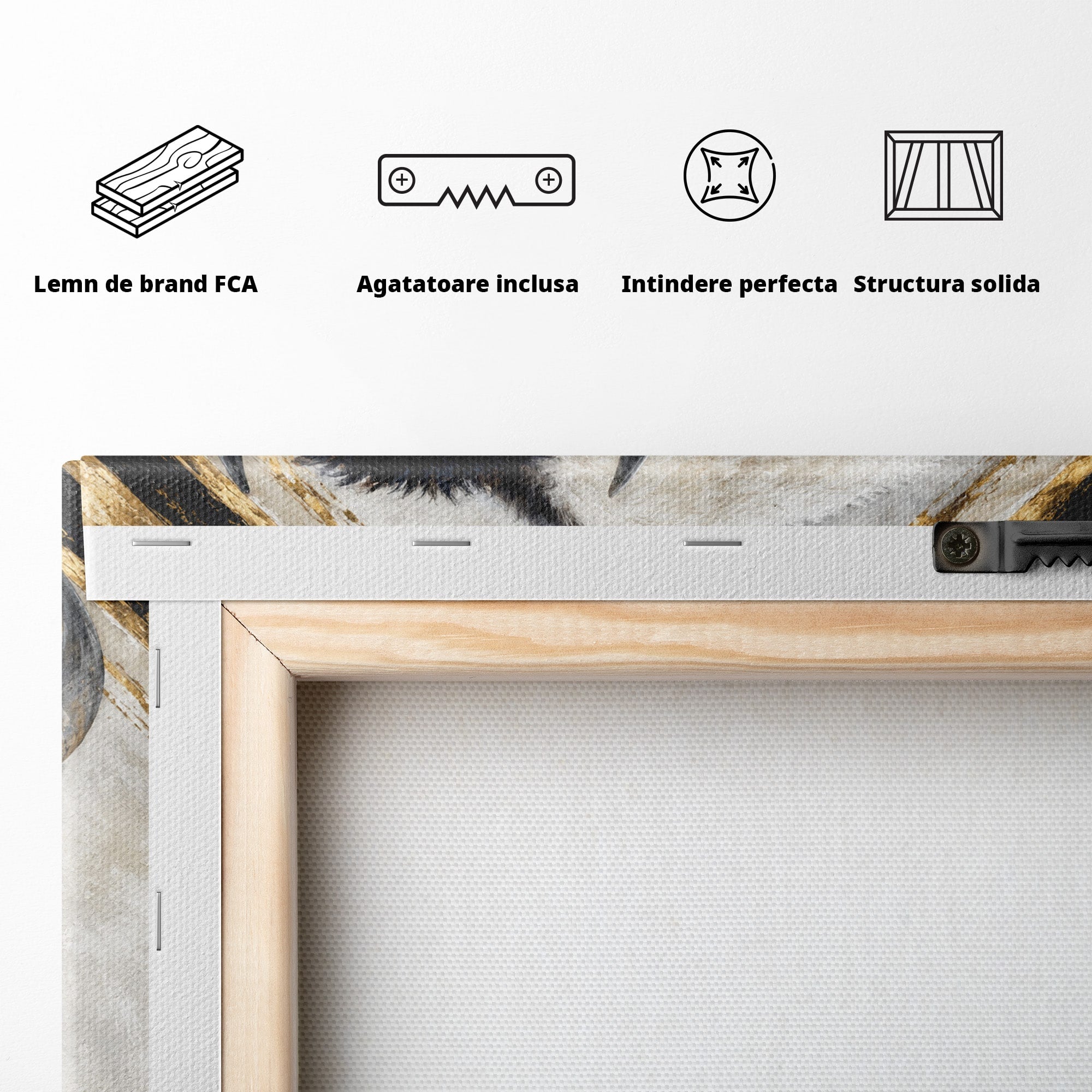 Tablou Canvas Premium LuxCanva® M1626, Bizonul Majestic, Bizon, Animale, Natura, Living, Dormitor, Culori Vibrante
