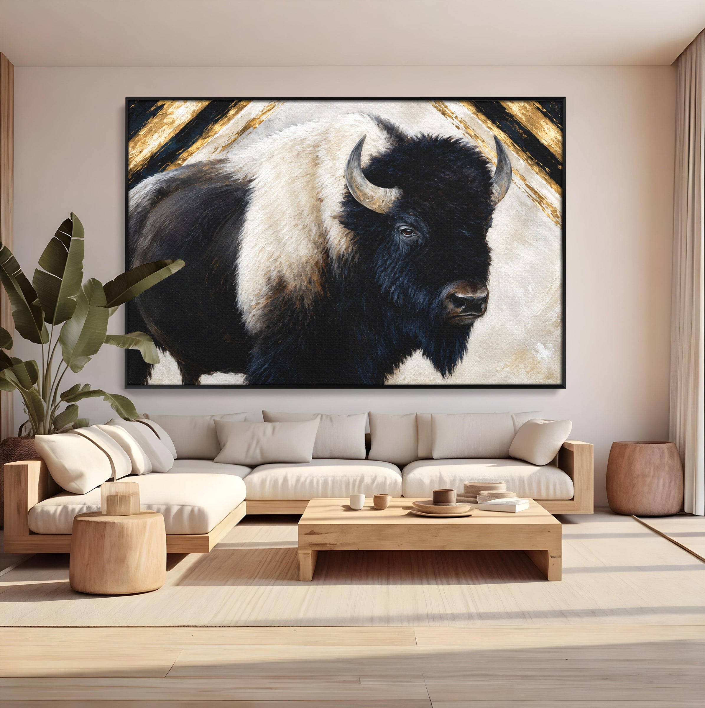 Tablou Canvas Premium LuxCanva® M1626, Bizonul Majestic, Bizon, Animale, Natura, Living, Dormitor, Culori Vibrante