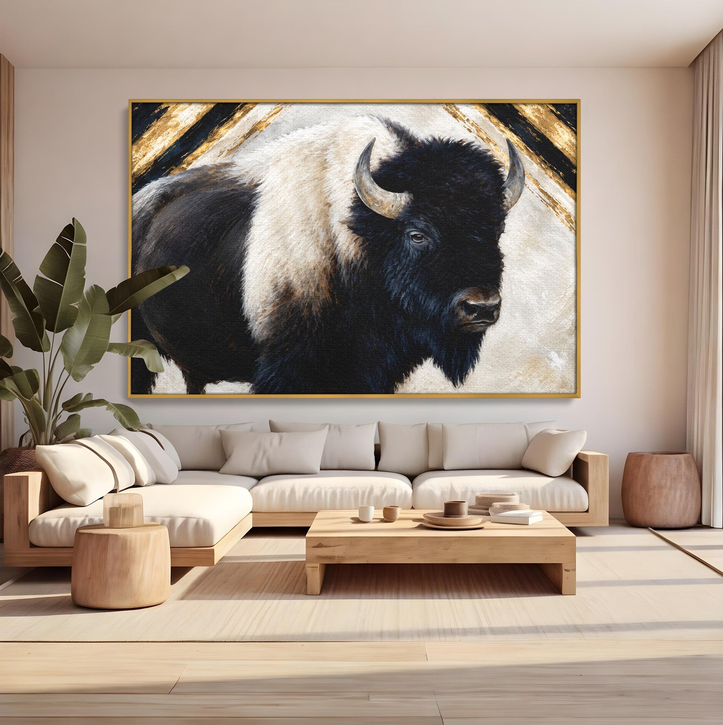 Tablou Canvas Premium LuxCanva® M1626, Bizonul Majestic, Bizon, Animale, Natura, Living, Dormitor, Culori Vibrante