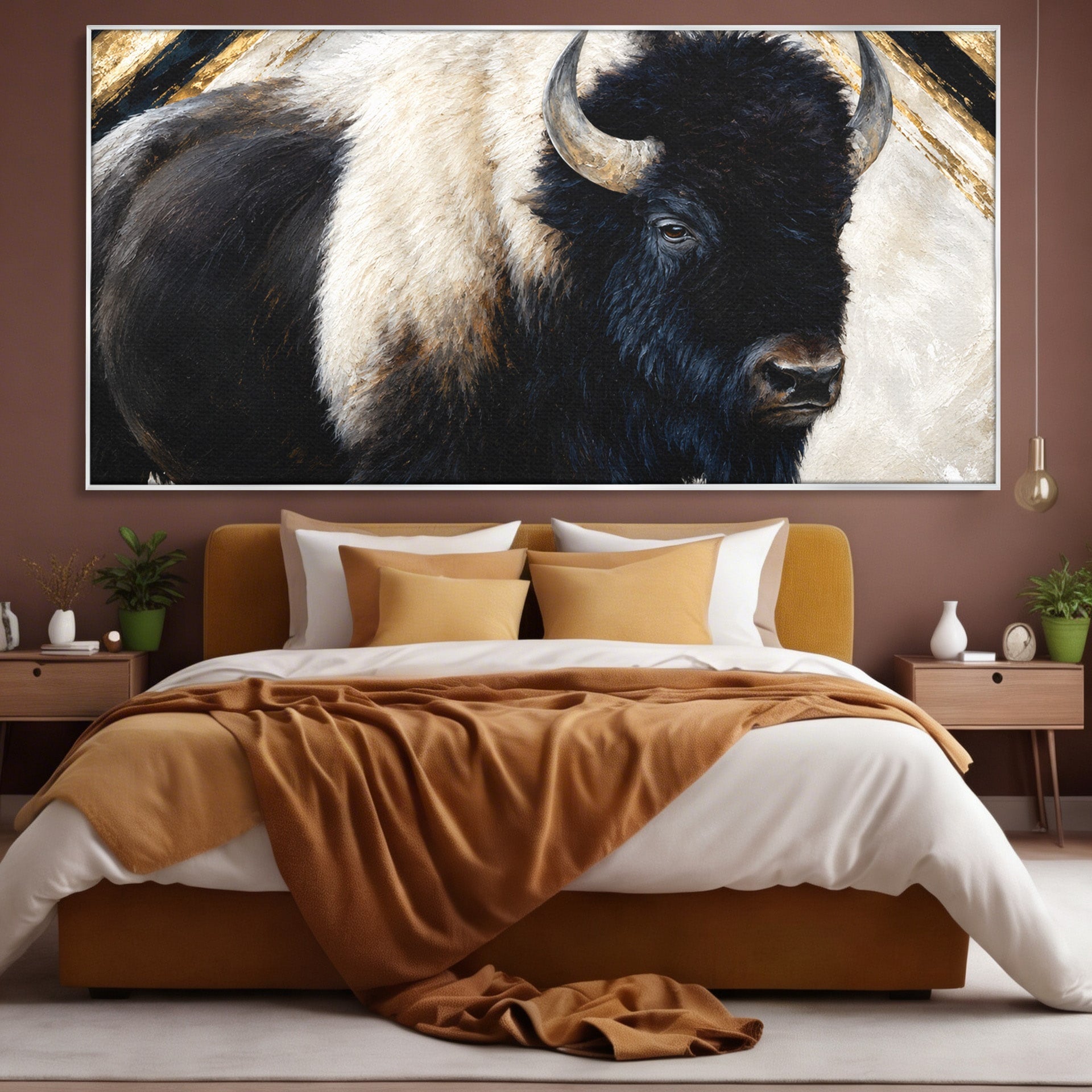 Tablou Canvas Premium LuxCanva® M1626, Bizonul Majestic, Bizon, Animale, Natura, Living, Dormitor, Culori Vibrante