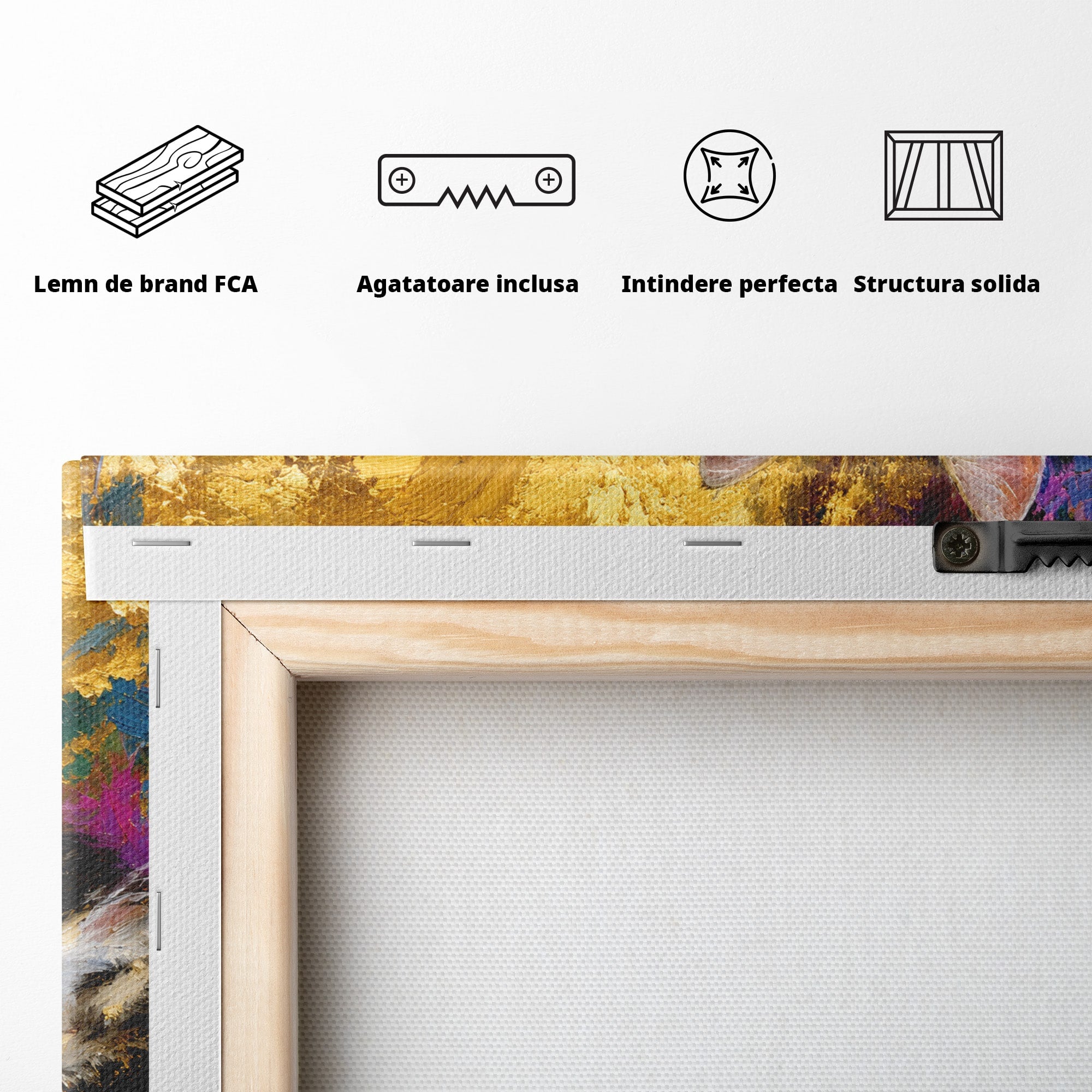 Tablou Canvas Premium LuxCanva® M1627, Pisica Eleganta, Pisica, Animale, Living, Natura, Relaxare, Culori Vibrante