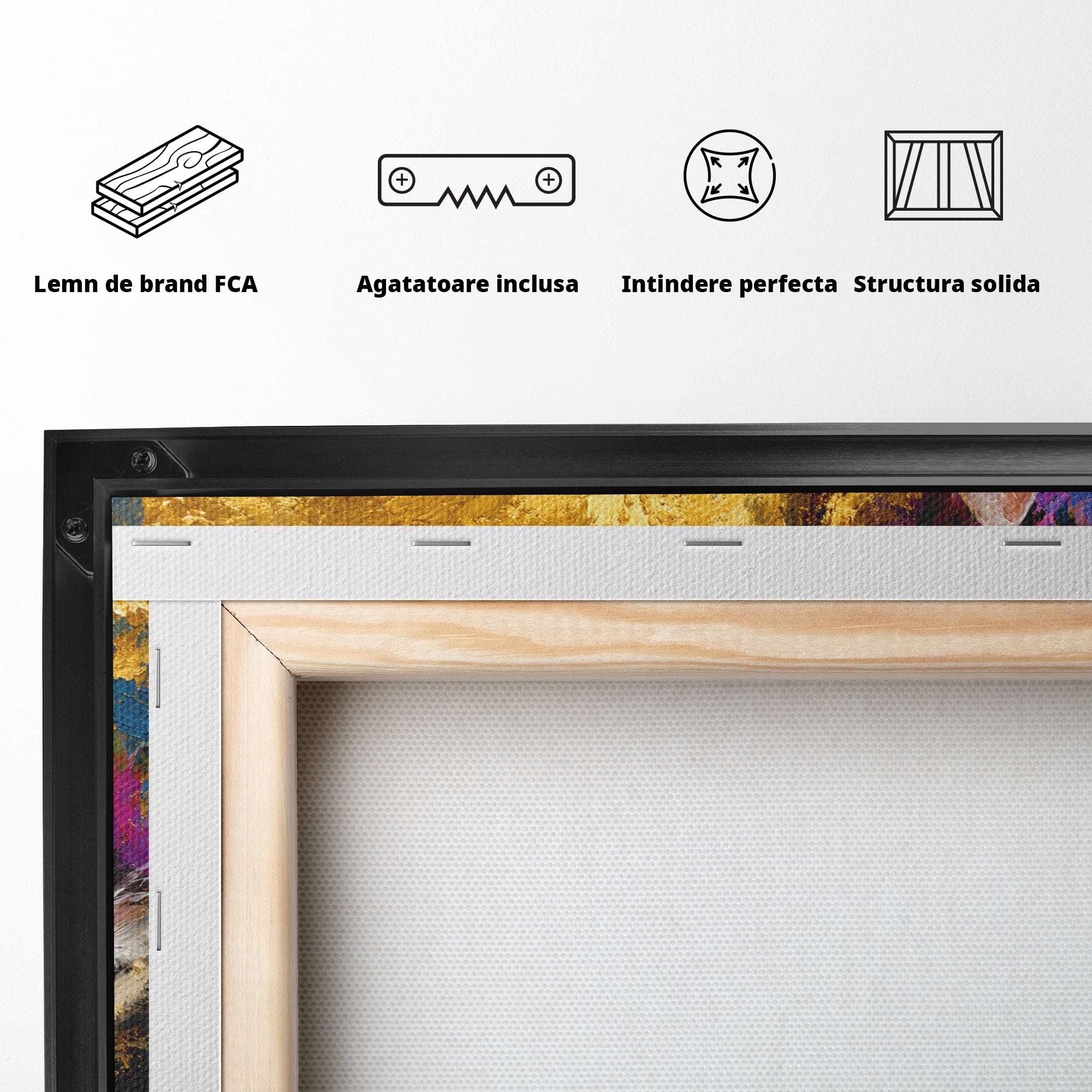 Tablou Canvas Premium LuxCanva® M1627, Pisica Eleganta, Pisica, Animale, Living, Natura, Relaxare, Culori Vibrante