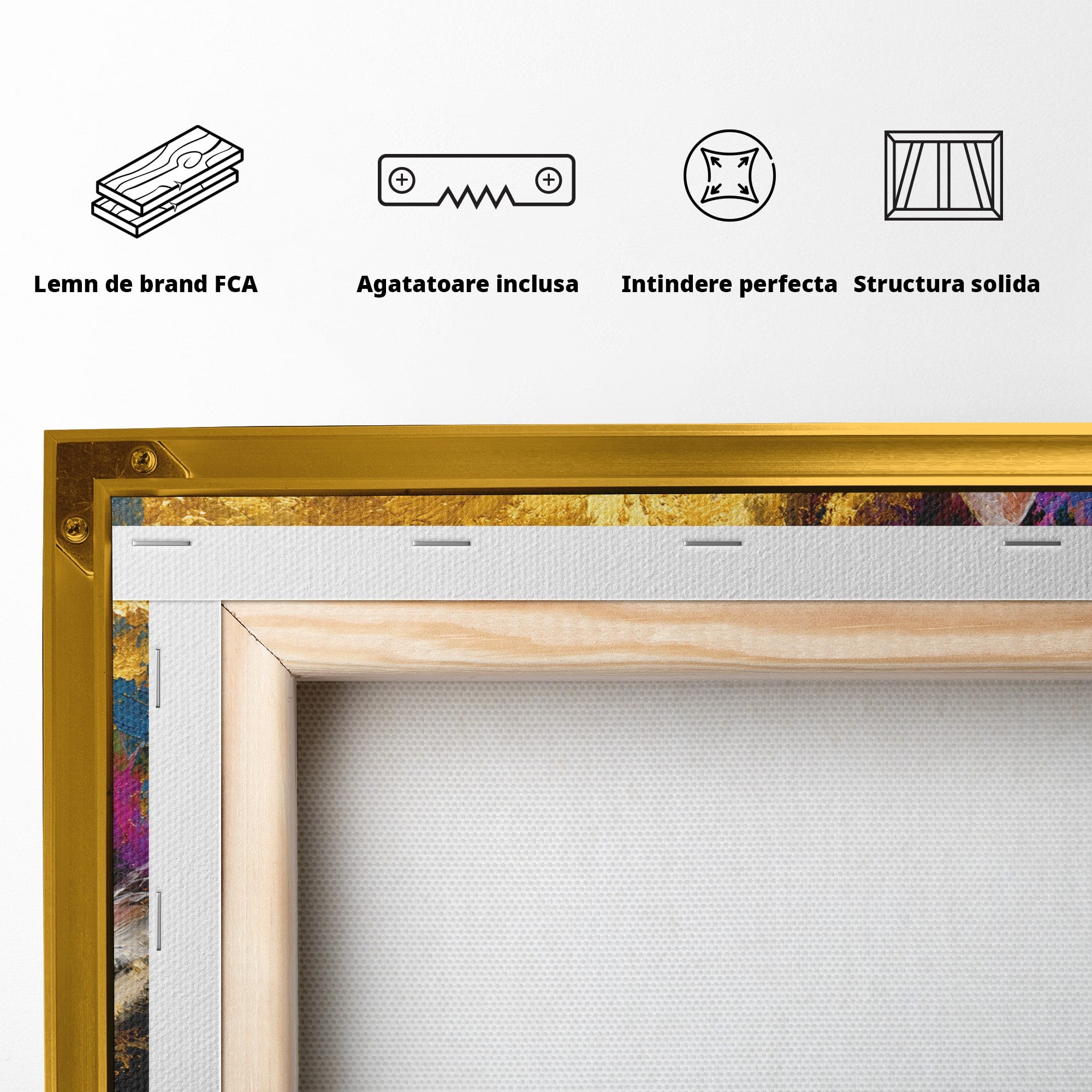 Tablou Canvas Premium LuxCanva® M1627, Pisica Eleganta, Pisica, Animale, Living, Natura, Relaxare, Culori Vibrante