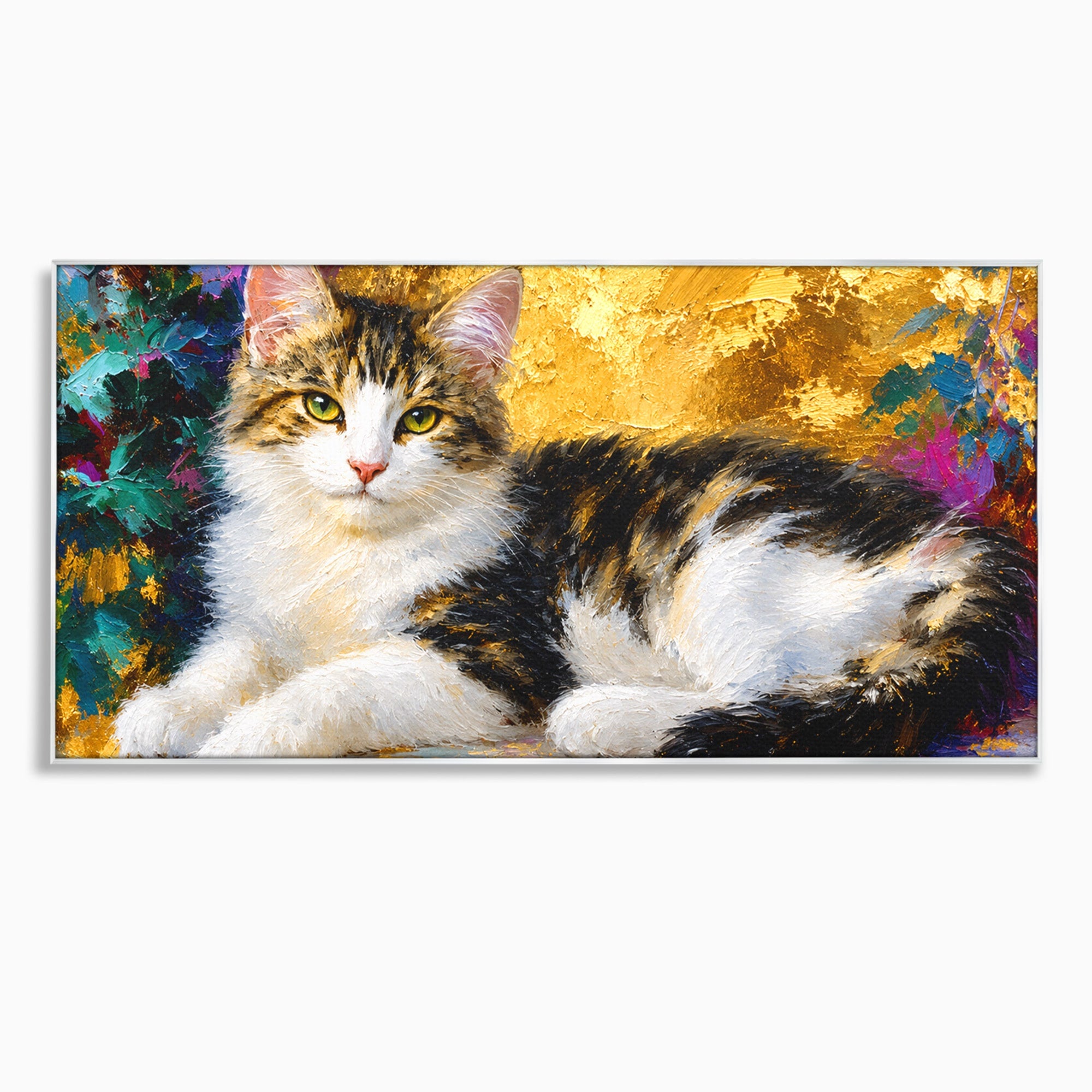Tablou Canvas Premium LuxCanva® M1627, Pisica Eleganta, Pisica, Animale, Living, Natura, Relaxare, Culori Vibrante