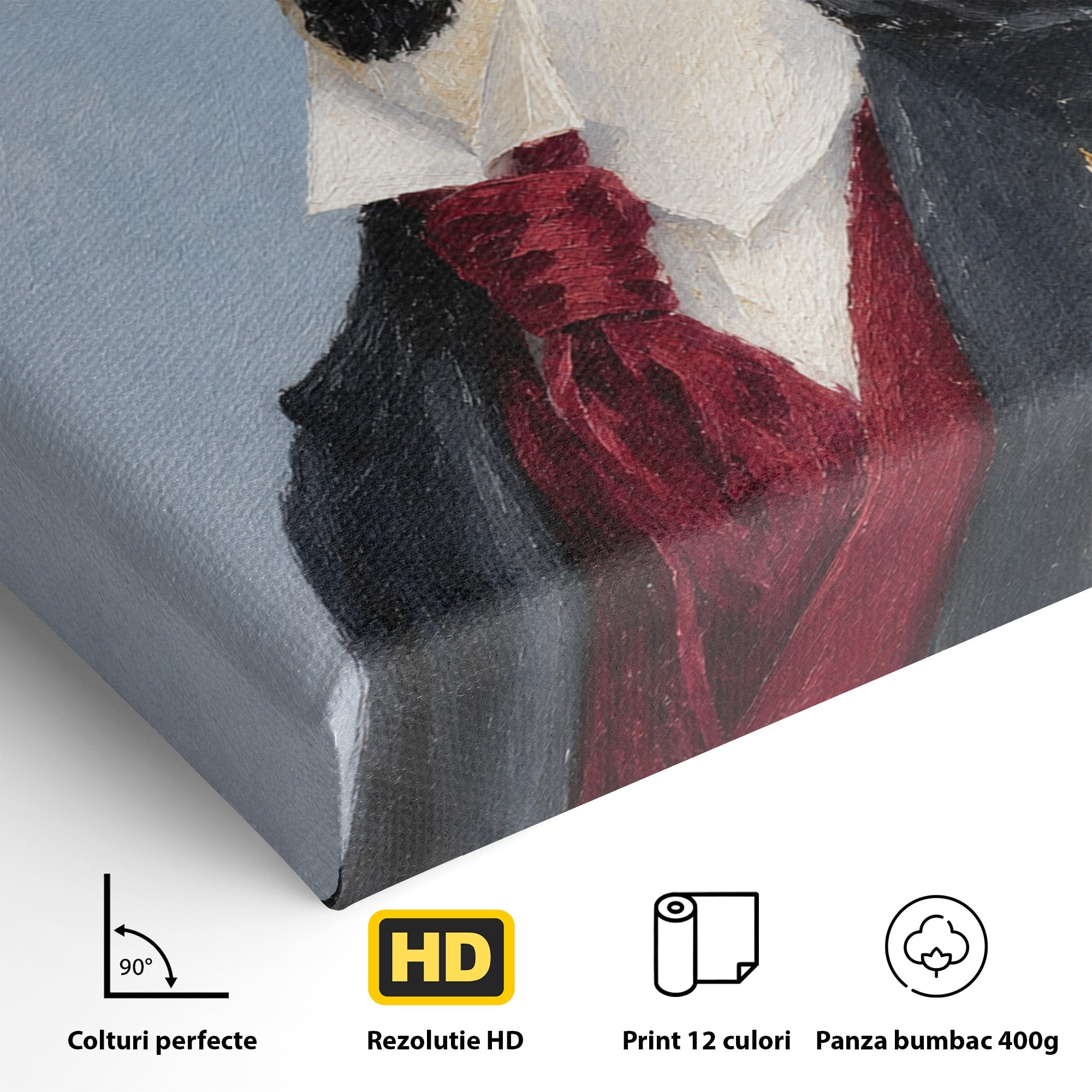 Tablou Canvas Premium LuxCanva® M1629, Pinguin Elegant, Pinguin, Eleganta, Animale, Costum, Birou, Culori Vibrante