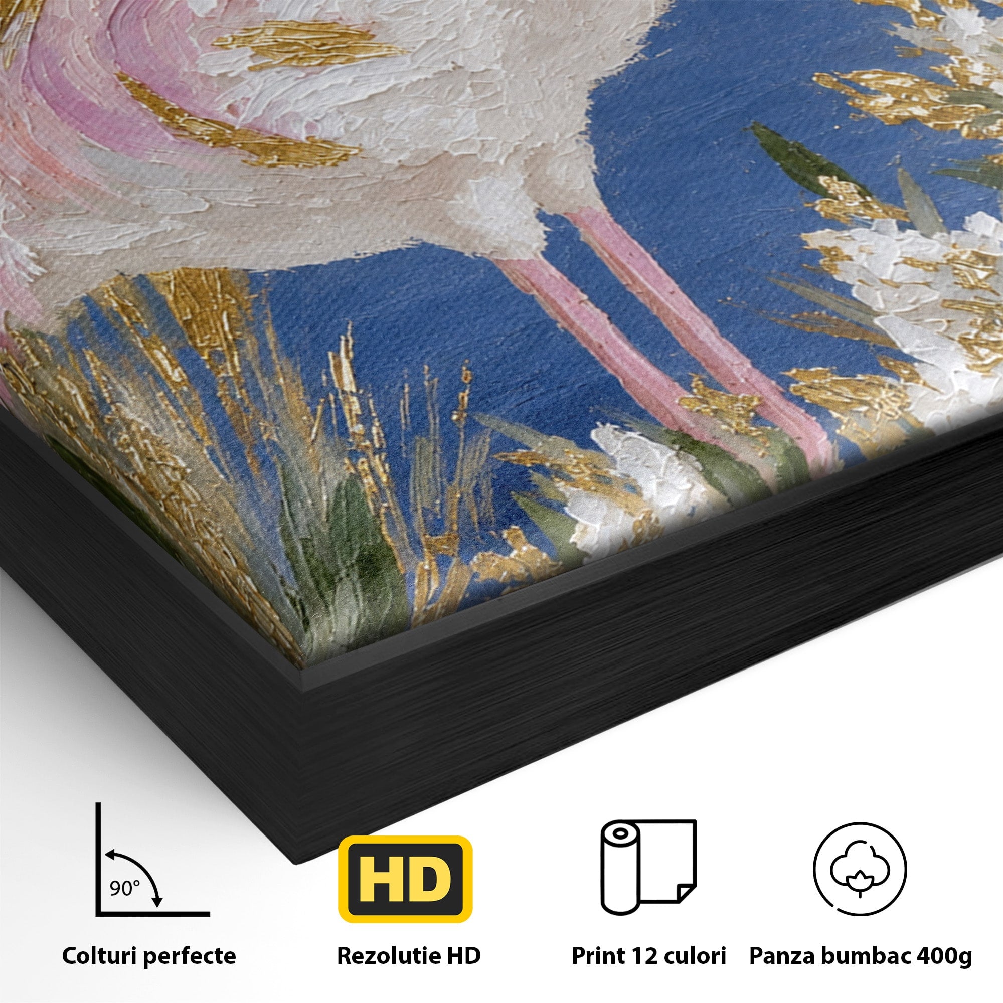 Tablou Canvas Premium LuxCanva® M1631, Flamingo Elegant, Flamingo, Natura, Peisaj, Eleganta, Living, Culori Vibrante