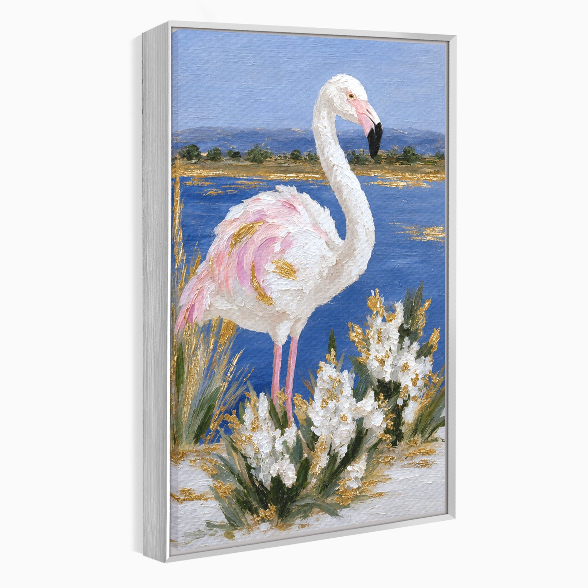 Tablou Canvas Premium LuxCanva® M1631, Flamingo Elegant, Flamingo, Natura, Peisaj, Eleganta, Living, Culori Vibrante