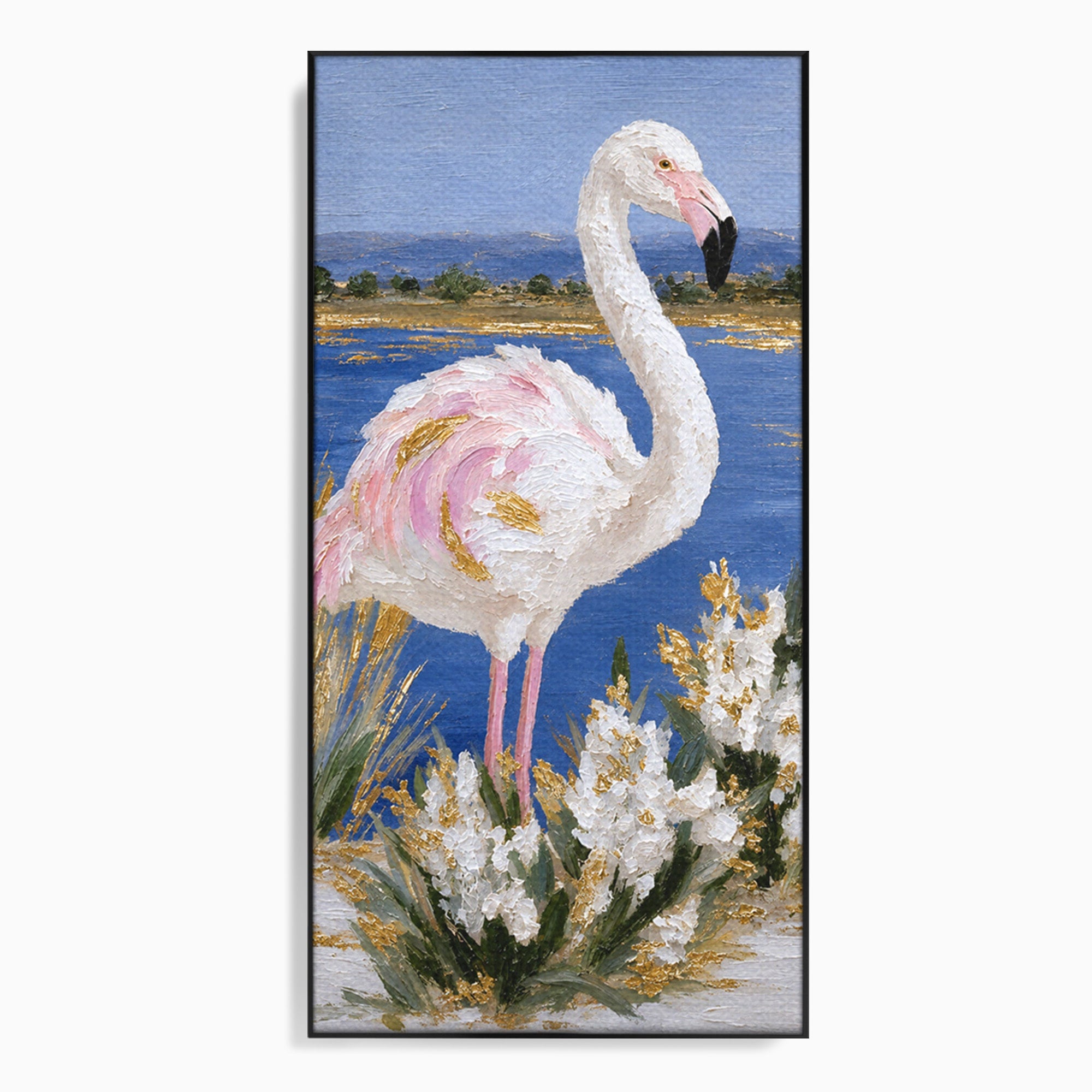Tablou Canvas Premium LuxCanva® M1631, Flamingo Elegant, Flamingo, Natura, Peisaj, Eleganta, Living, Culori Vibrante
