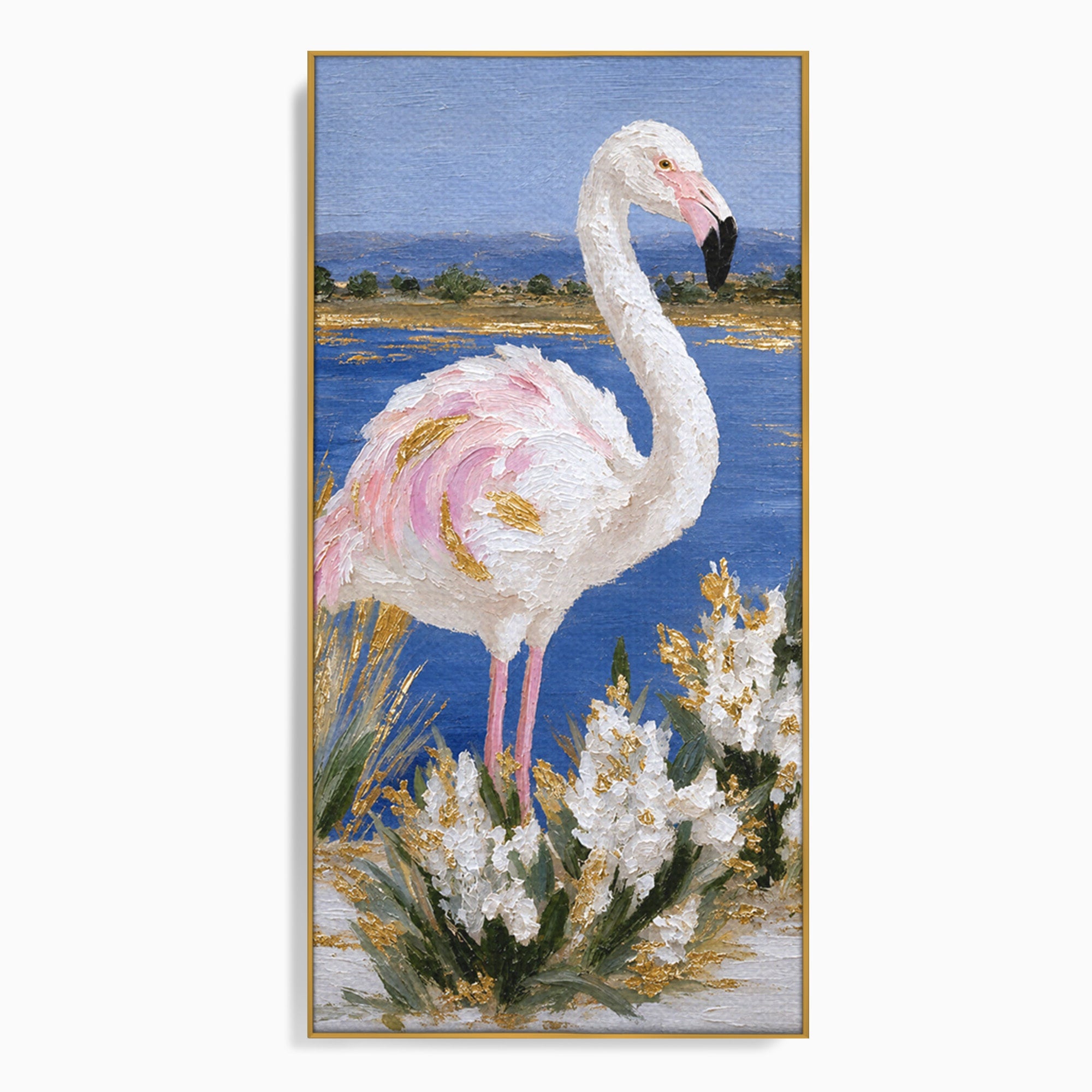 Tablou Canvas Premium LuxCanva® M1631, Flamingo Elegant, Flamingo, Natura, Peisaj, Eleganta, Living, Culori Vibrante