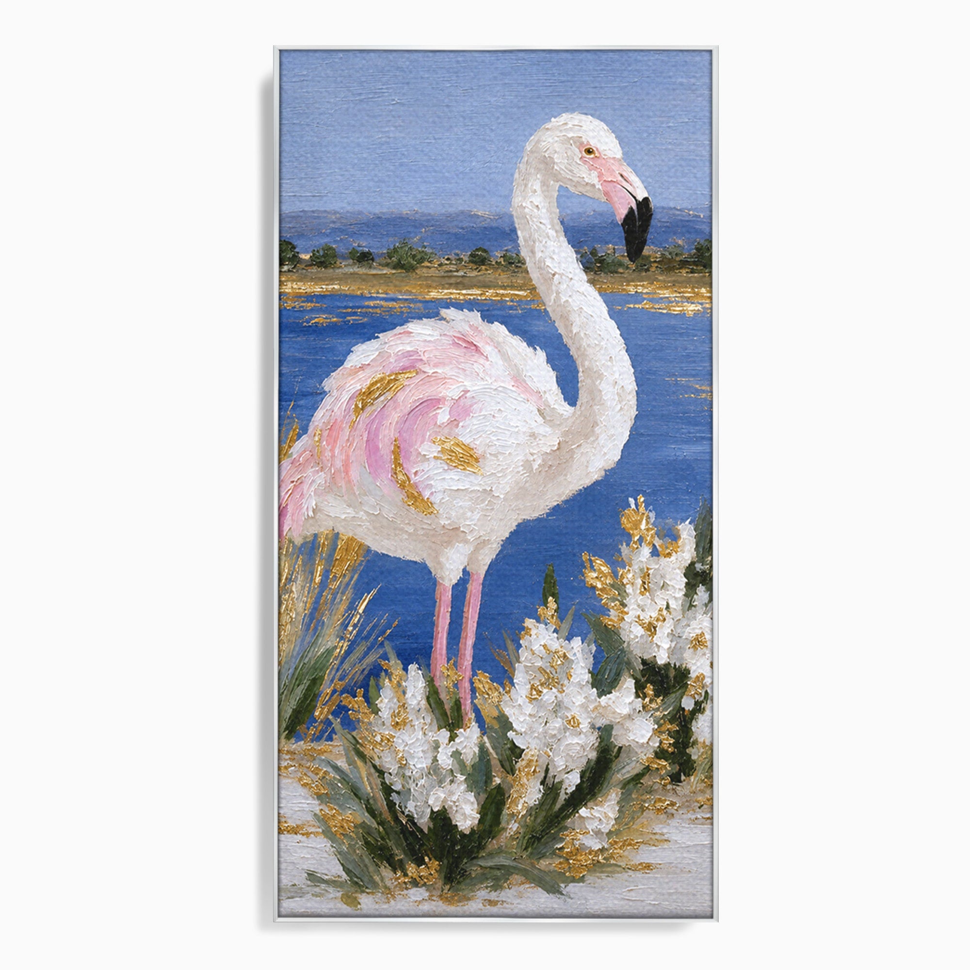 Tablou Canvas Premium LuxCanva® M1631, Flamingo Elegant, Flamingo, Natura, Peisaj, Eleganta, Living, Culori Vibrante