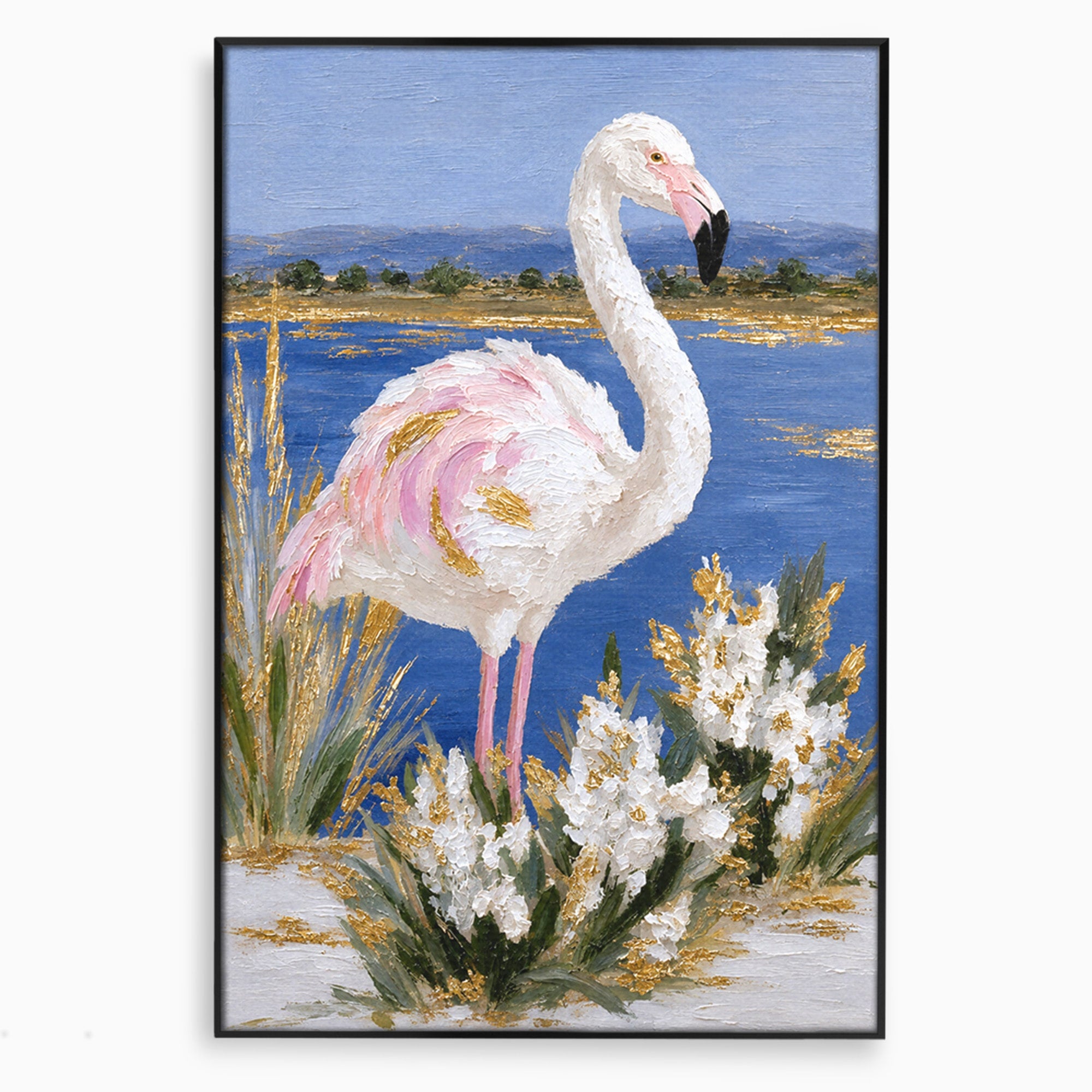 Tablou Canvas Premium LuxCanva® M1631, Flamingo Elegant, Flamingo, Natura, Peisaj, Eleganta, Living, Culori Vibrante