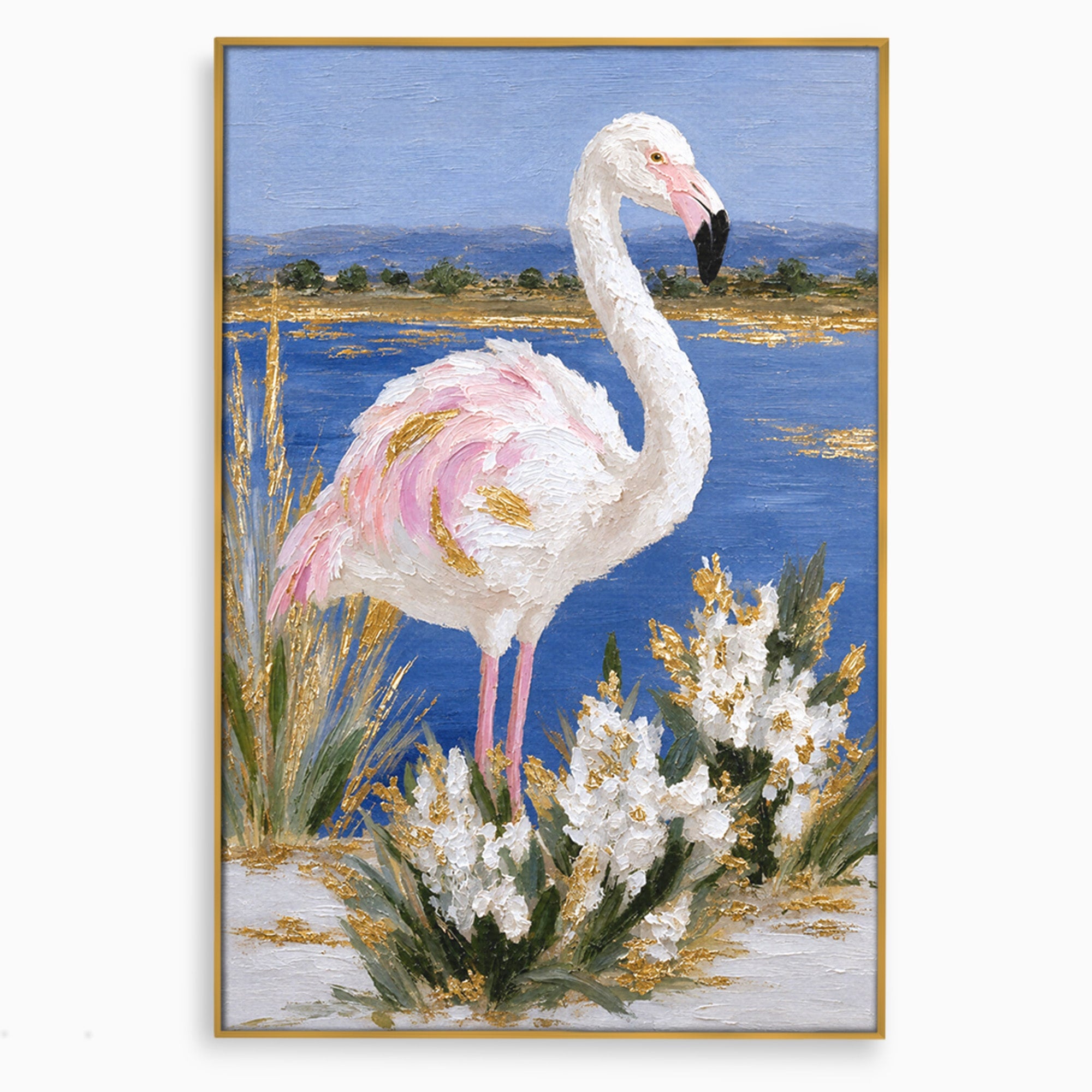 Tablou Canvas Premium LuxCanva® M1631, Flamingo Elegant, Flamingo, Natura, Peisaj, Eleganta, Living, Culori Vibrante