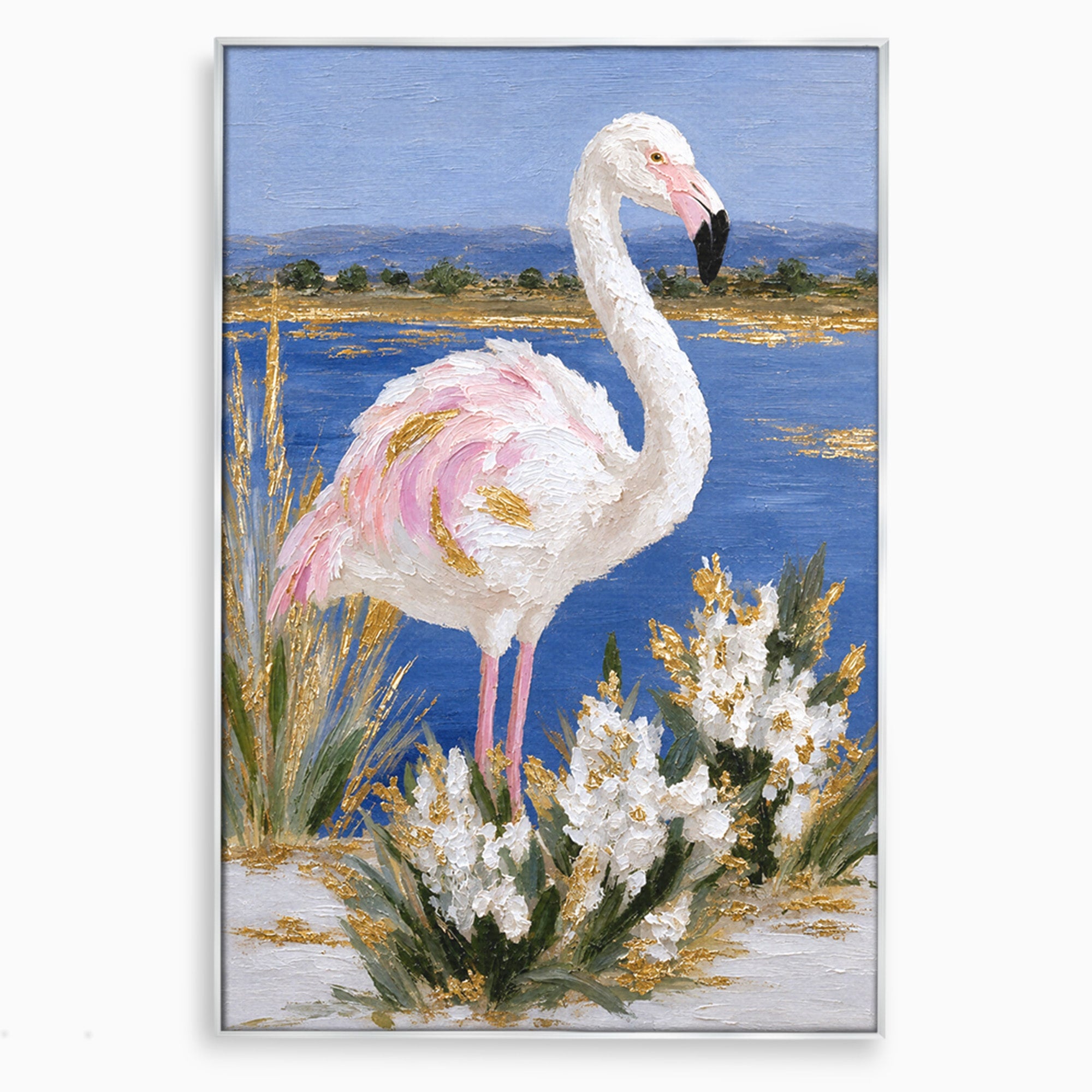 Tablou Canvas Premium LuxCanva® M1631, Flamingo Elegant, Flamingo, Natura, Peisaj, Eleganta, Living, Culori Vibrante