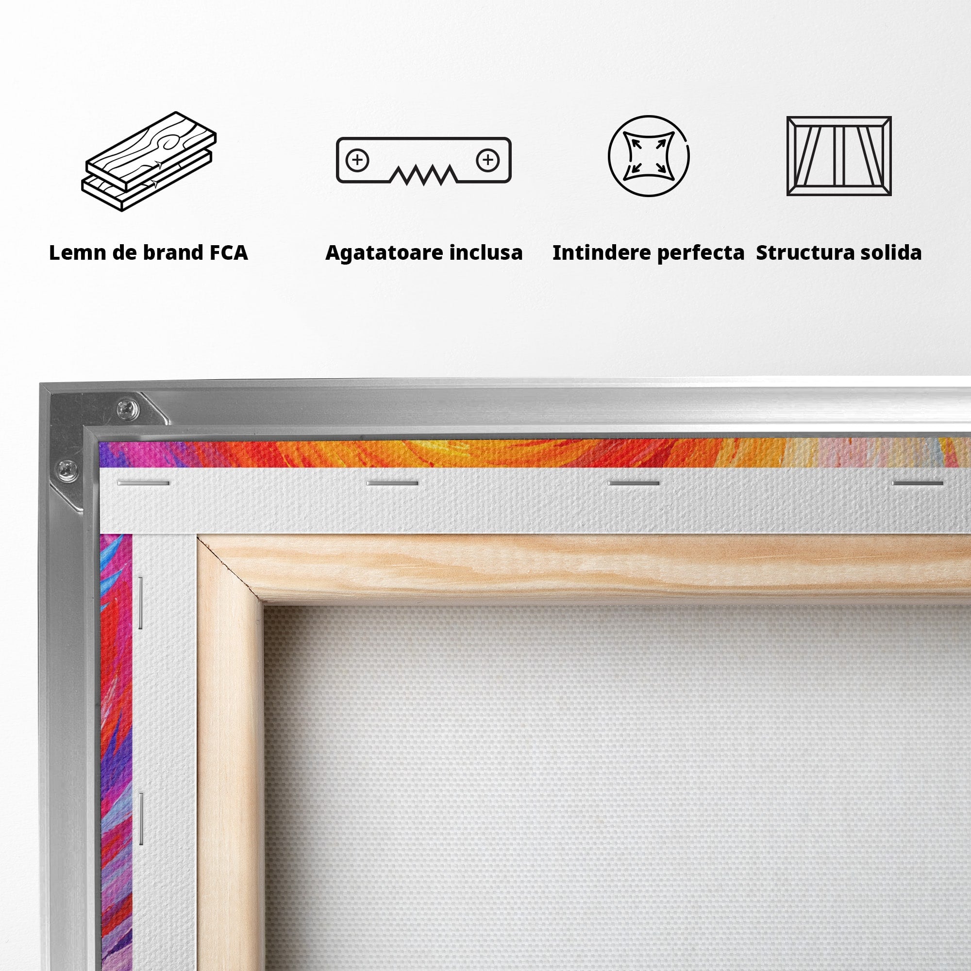 Tablou Canvas Premium LuxCanva® M1632, Dansul Egretei, Egreta, Dans, Arta Abstracta, Vibrant, Living, Culori Vibrante