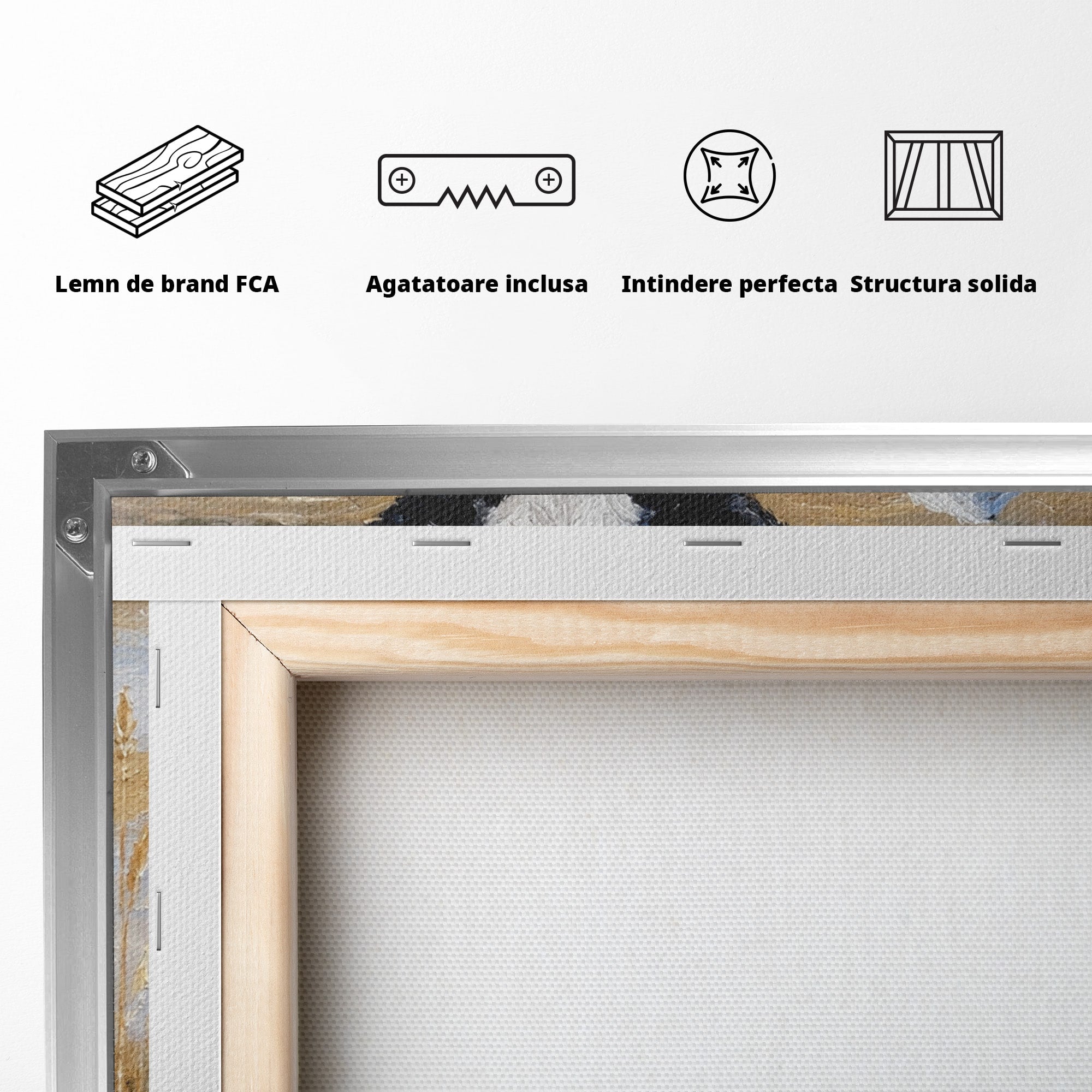 Tablou Canvas Premium LuxCanva® M1633, Vaca In Camp, Peisaj Pastoral, Vaca, Peisaj, Pastoral, Natura, Living, Culori Vibrante