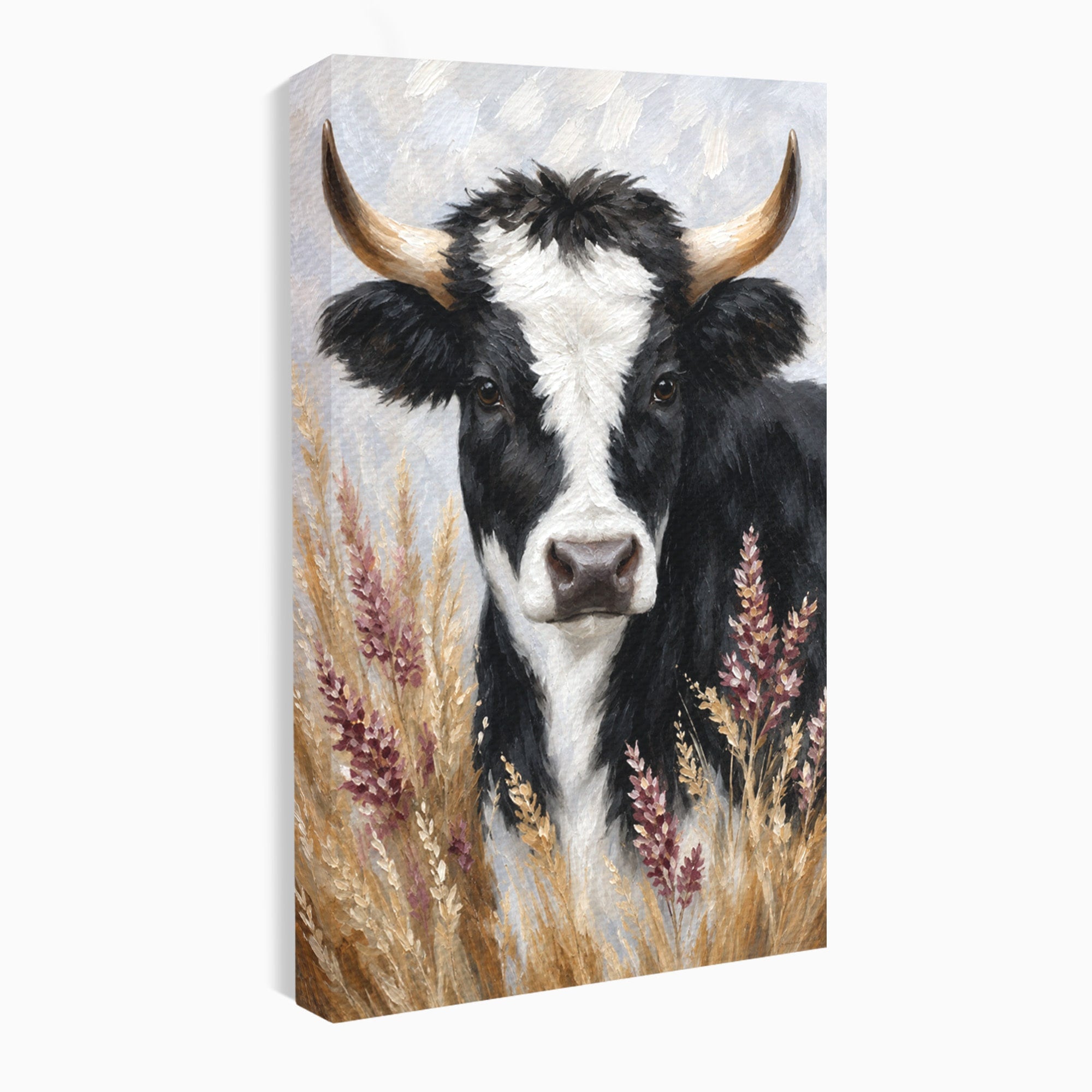 Tablou Canvas Premium LuxCanva® M1634, Vaca Printre Spice, Vaca, Animale, Natura, Rustic, Living, Culori Vibrante