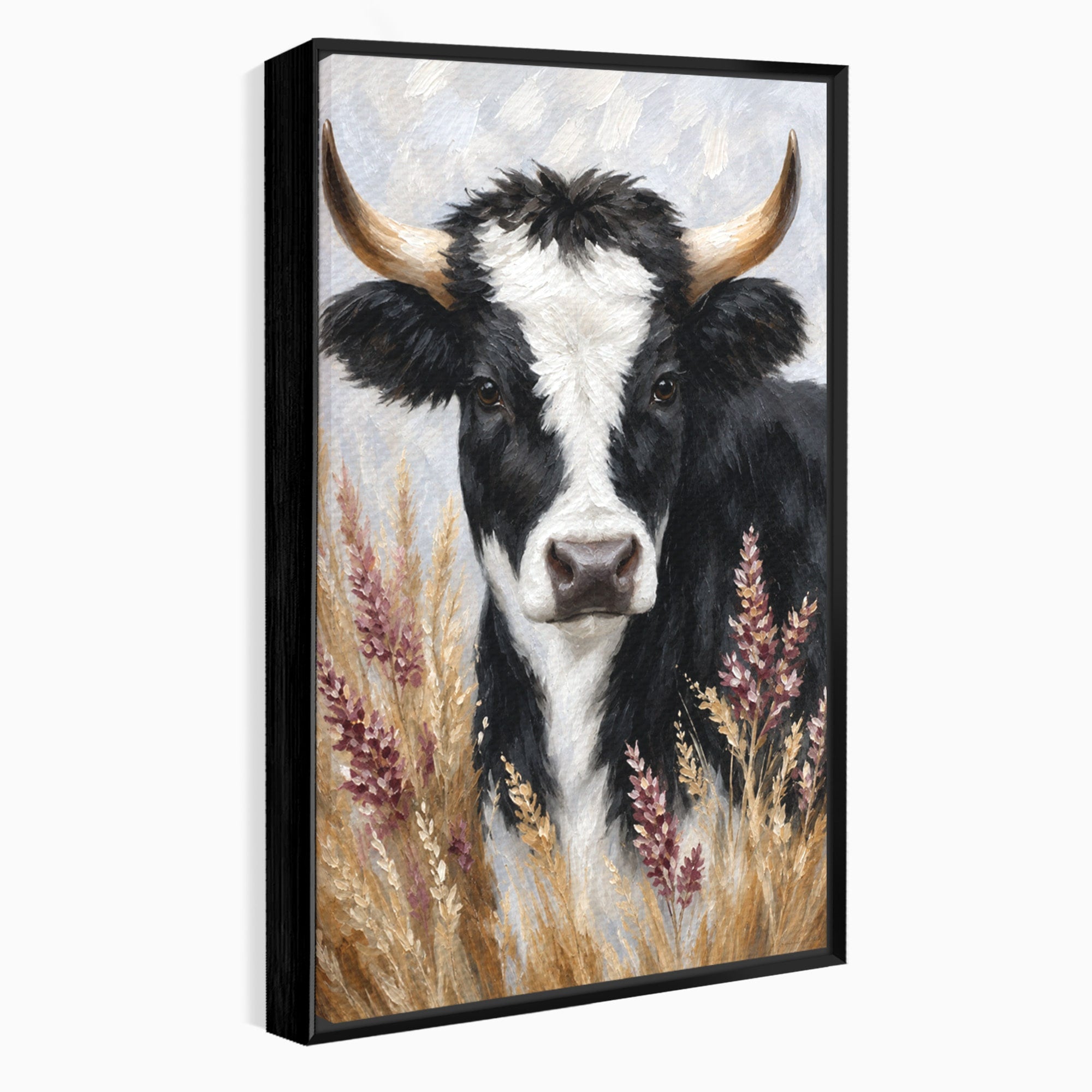 Tablou Canvas Premium LuxCanva® M1634, Vaca Printre Spice, Vaca, Animale, Natura, Rustic, Living, Culori Vibrante