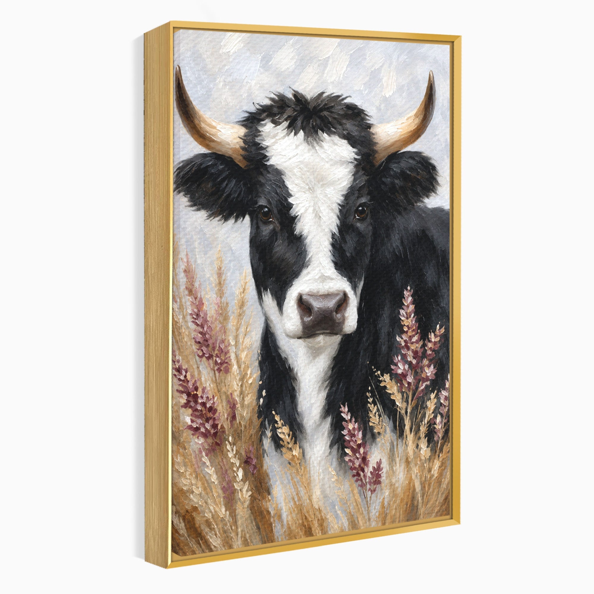 Tablou Canvas Premium LuxCanva® M1634, Vaca Printre Spice, Vaca, Animale, Natura, Rustic, Living, Culori Vibrante