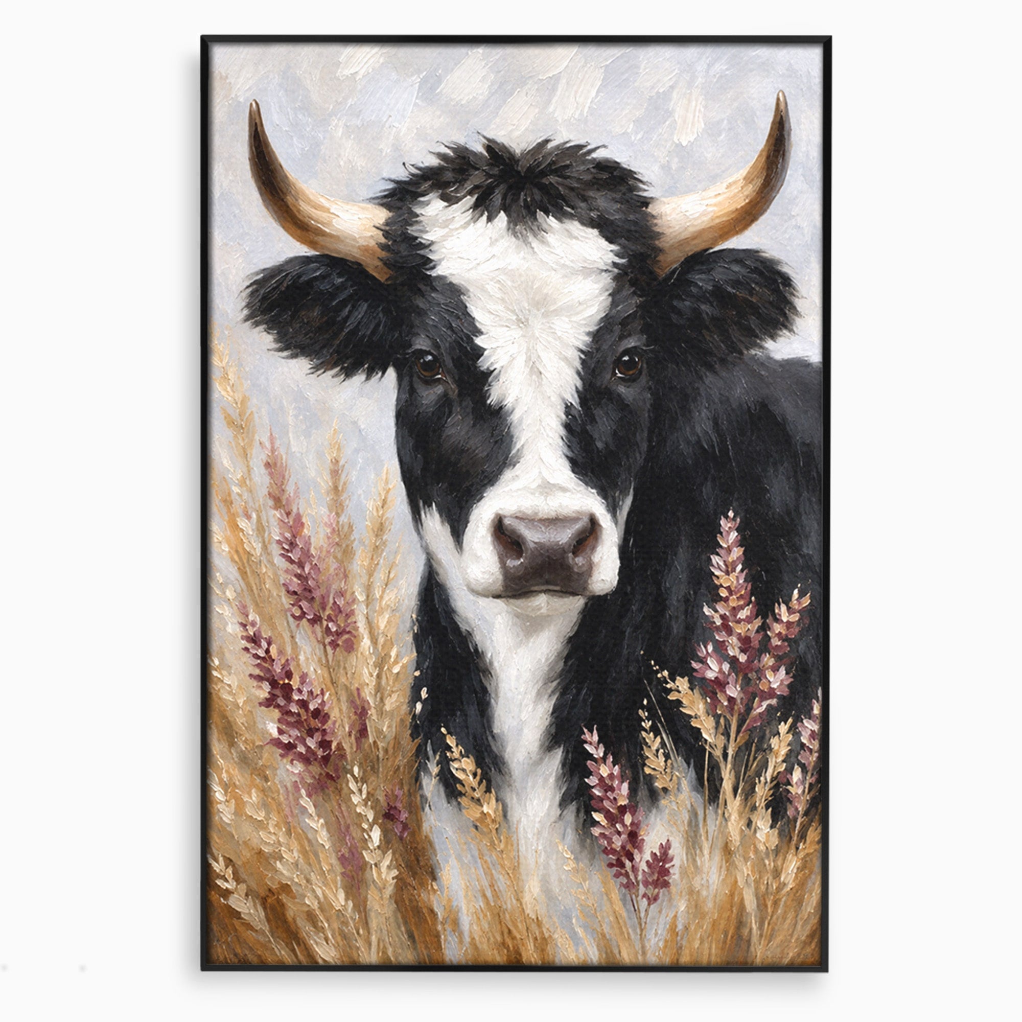 Tablou Canvas Premium LuxCanva® M1634, Vaca Printre Spice, Vaca, Animale, Natura, Rustic, Living, Culori Vibrante