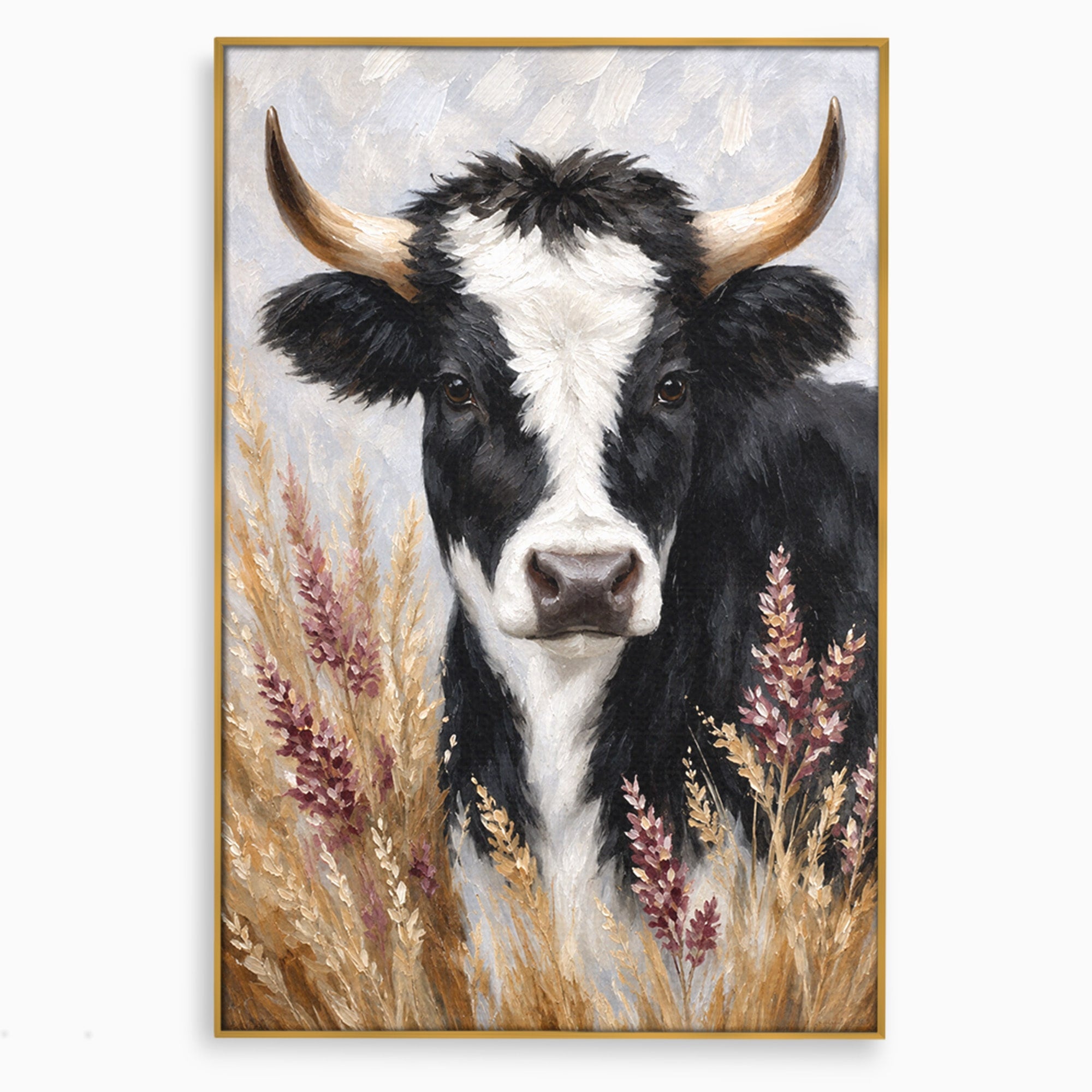 Tablou Canvas Premium LuxCanva® M1634, Vaca Printre Spice, Vaca, Animale, Natura, Rustic, Living, Culori Vibrante