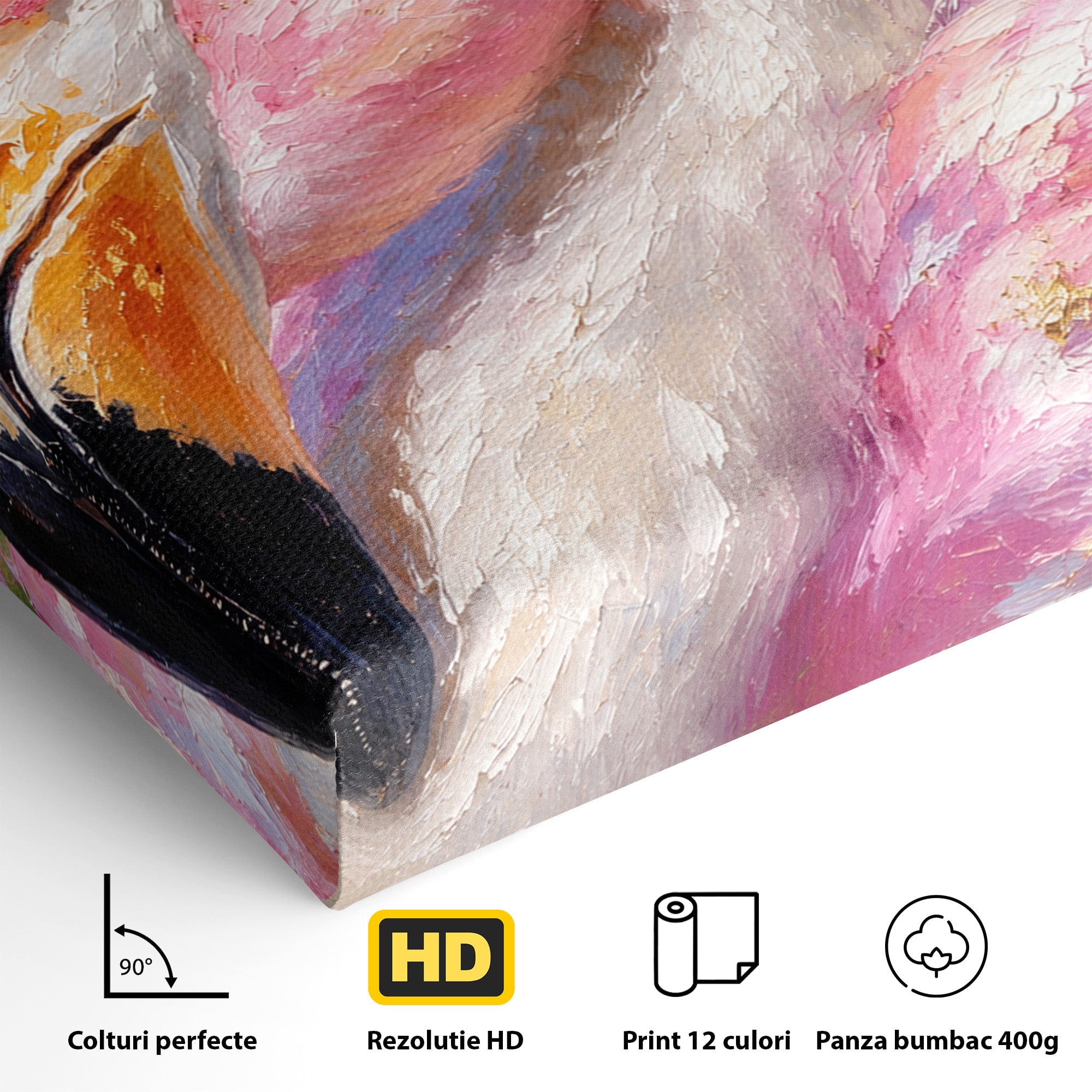 Tablou Canvas Premium LuxCanva® M1635, Flamingo Regal, Flamingo, Pasare, Natura, Exotic, Living, Culori Vibrante
