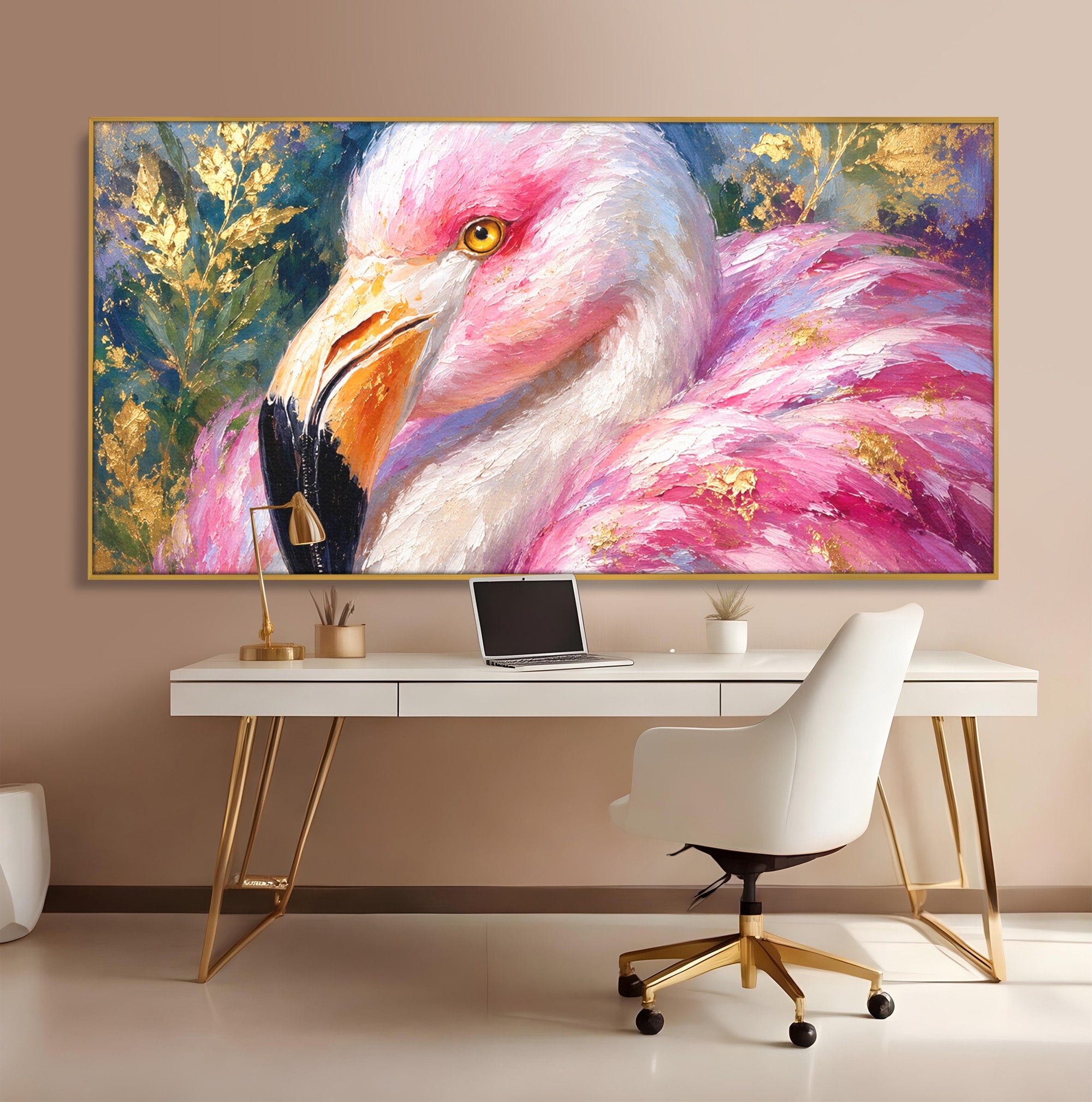 Tablou Canvas Premium LuxCanva® M1635, Flamingo Regal, Flamingo, Pasare, Natura, Exotic, Living, Culori Vibrante