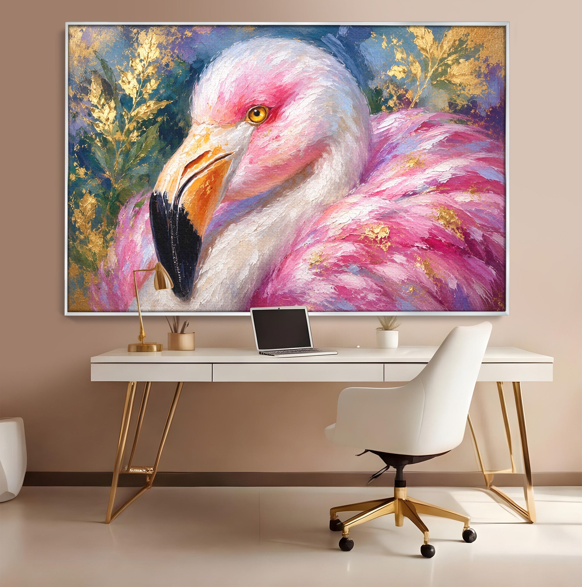 Tablou Canvas Premium LuxCanva® M1635, Flamingo Regal, Flamingo, Pasare, Natura, Exotic, Living, Culori Vibrante