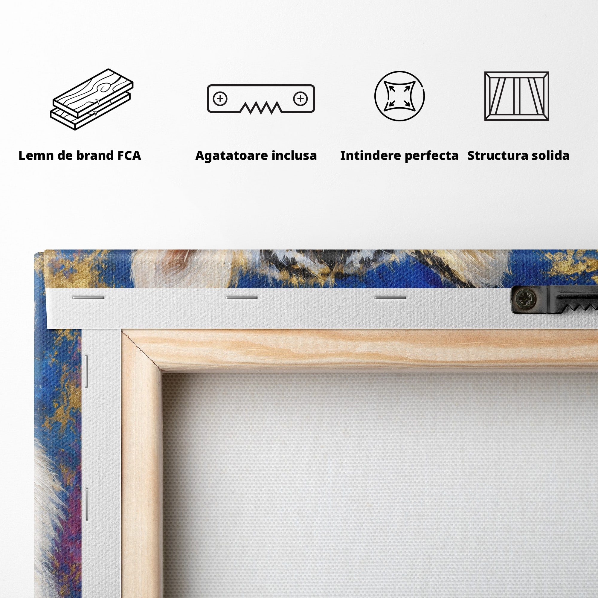 Tablou Canvas Premium LuxCanva® M1636, Tigru Regal, Tigru, Portret, Wildlife, Living, Dormitor, Culori Vibrante