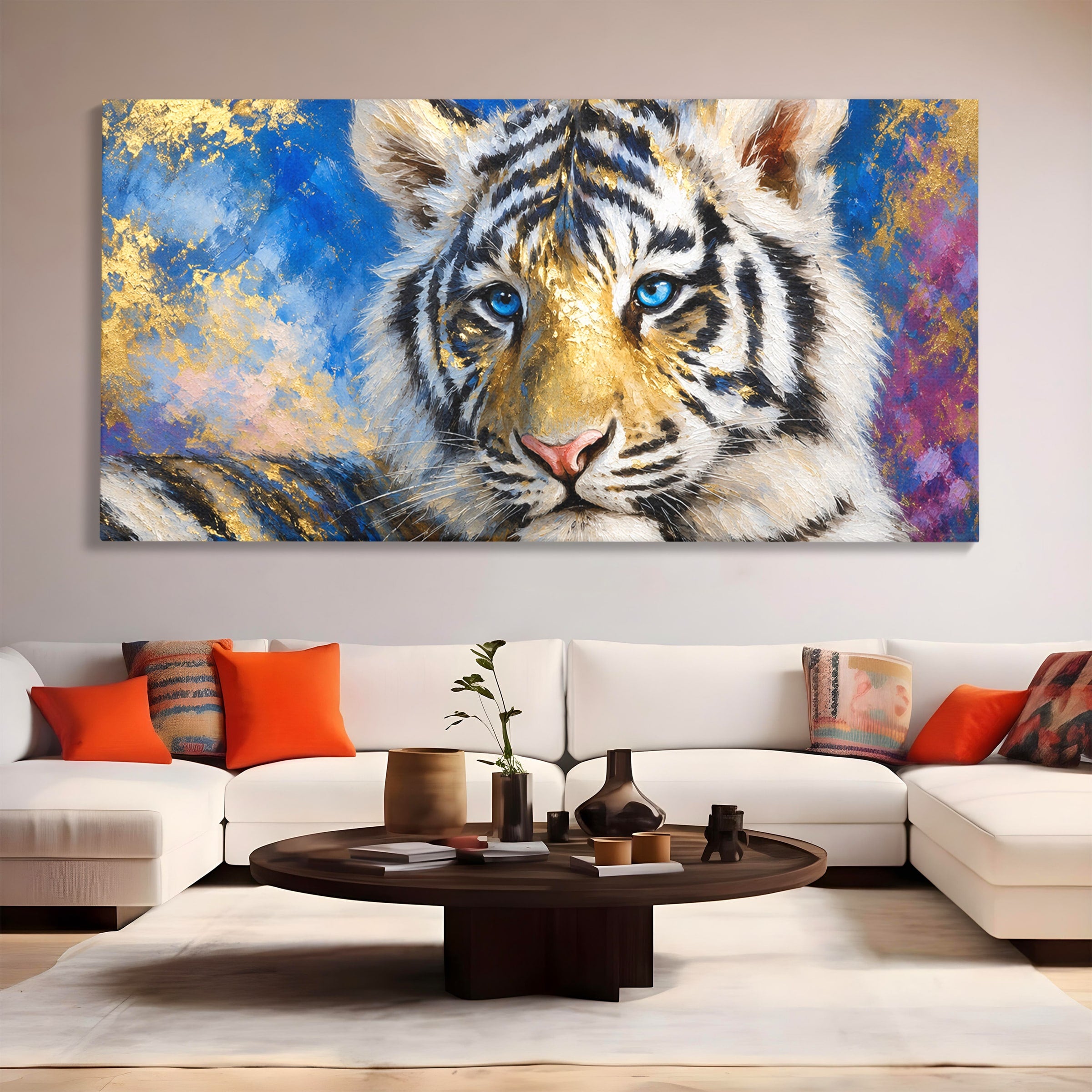 Tablou Canvas Premium LuxCanva® M1636, Tigru Regal, Tigru, Portret, Wildlife, Living, Dormitor, Culori Vibrante