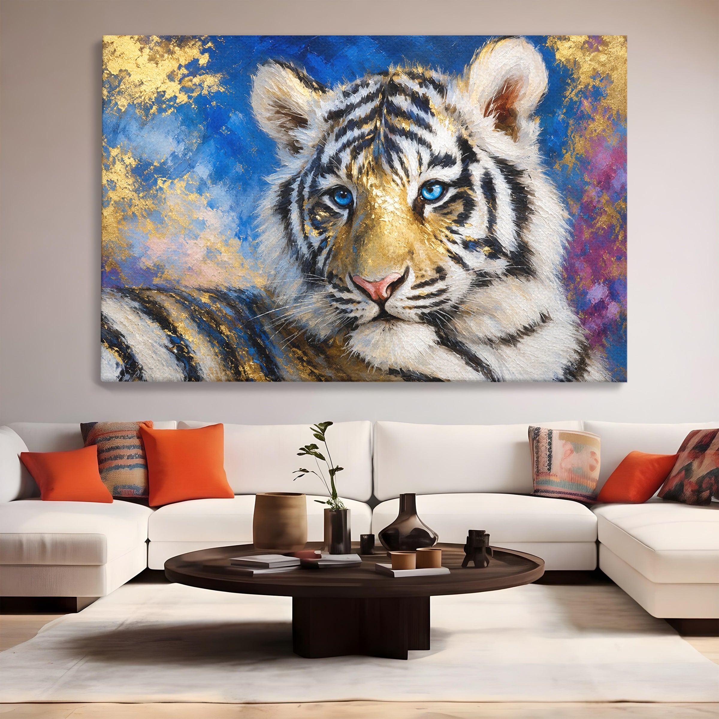 Tablou Canvas Premium LuxCanva® M1636, Tigru Regal, Tigru, Portret, Wildlife, Living, Dormitor, Culori Vibrante