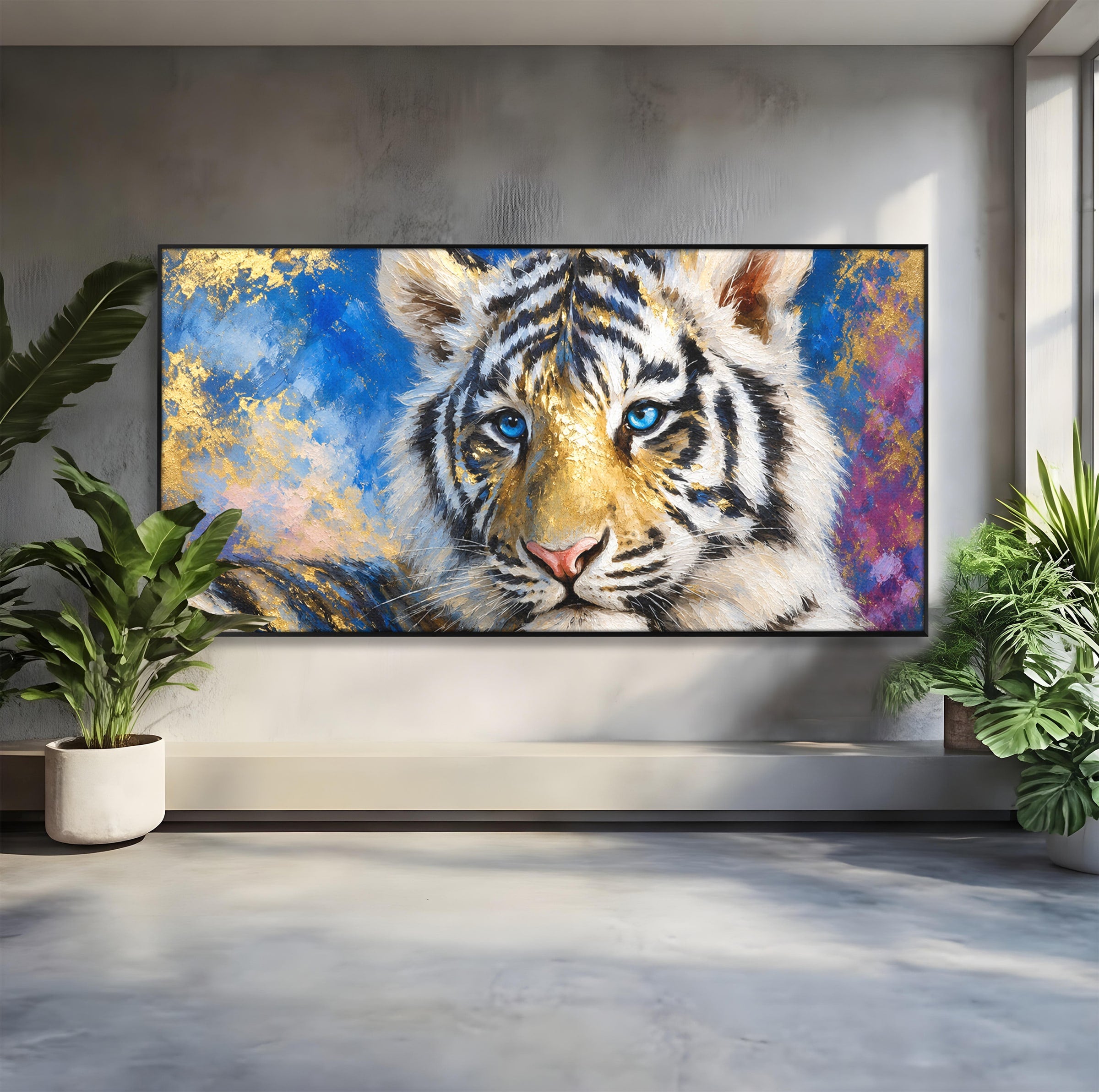 Tablou Canvas Premium LuxCanva® M1636, Tigru Regal, Tigru, Portret, Wildlife, Living, Dormitor, Culori Vibrante