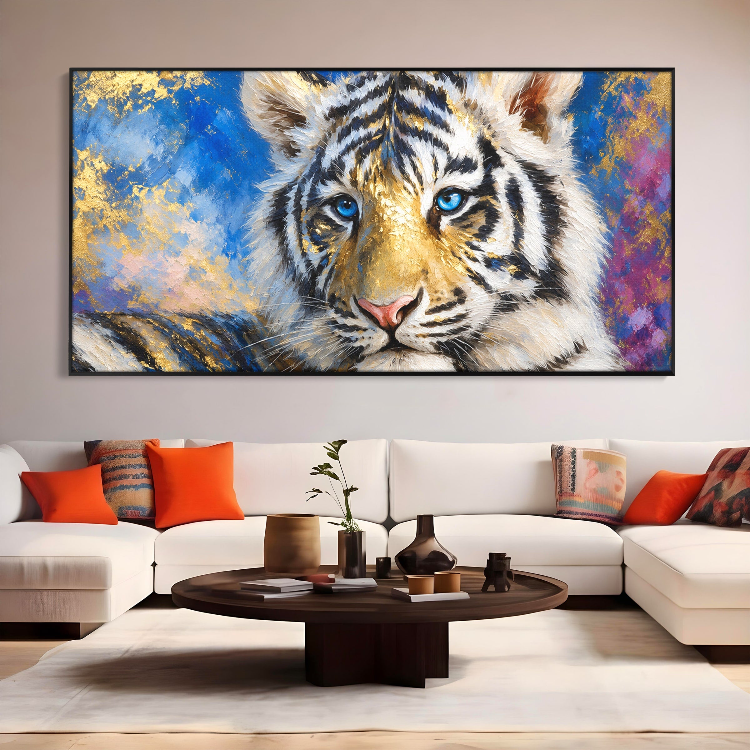 Tablou Canvas Premium LuxCanva® M1636, Tigru Regal, Tigru, Portret, Wildlife, Living, Dormitor, Culori Vibrante