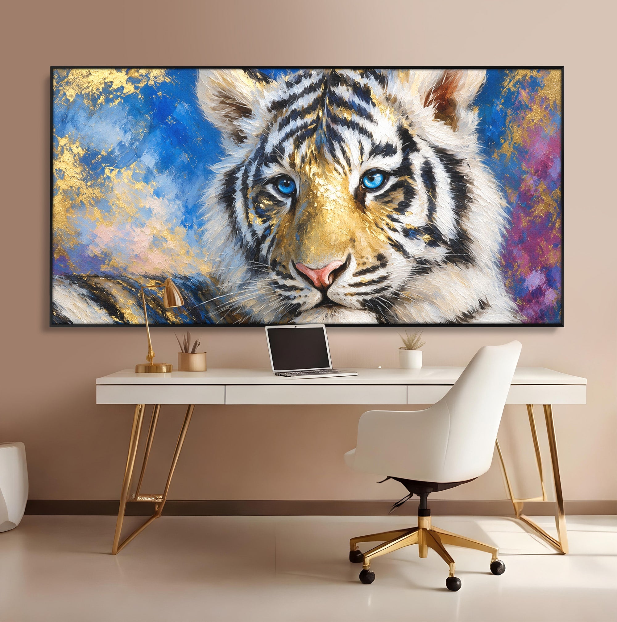 Tablou Canvas Premium LuxCanva® M1636, Tigru Regal, Tigru, Portret, Wildlife, Living, Dormitor, Culori Vibrante