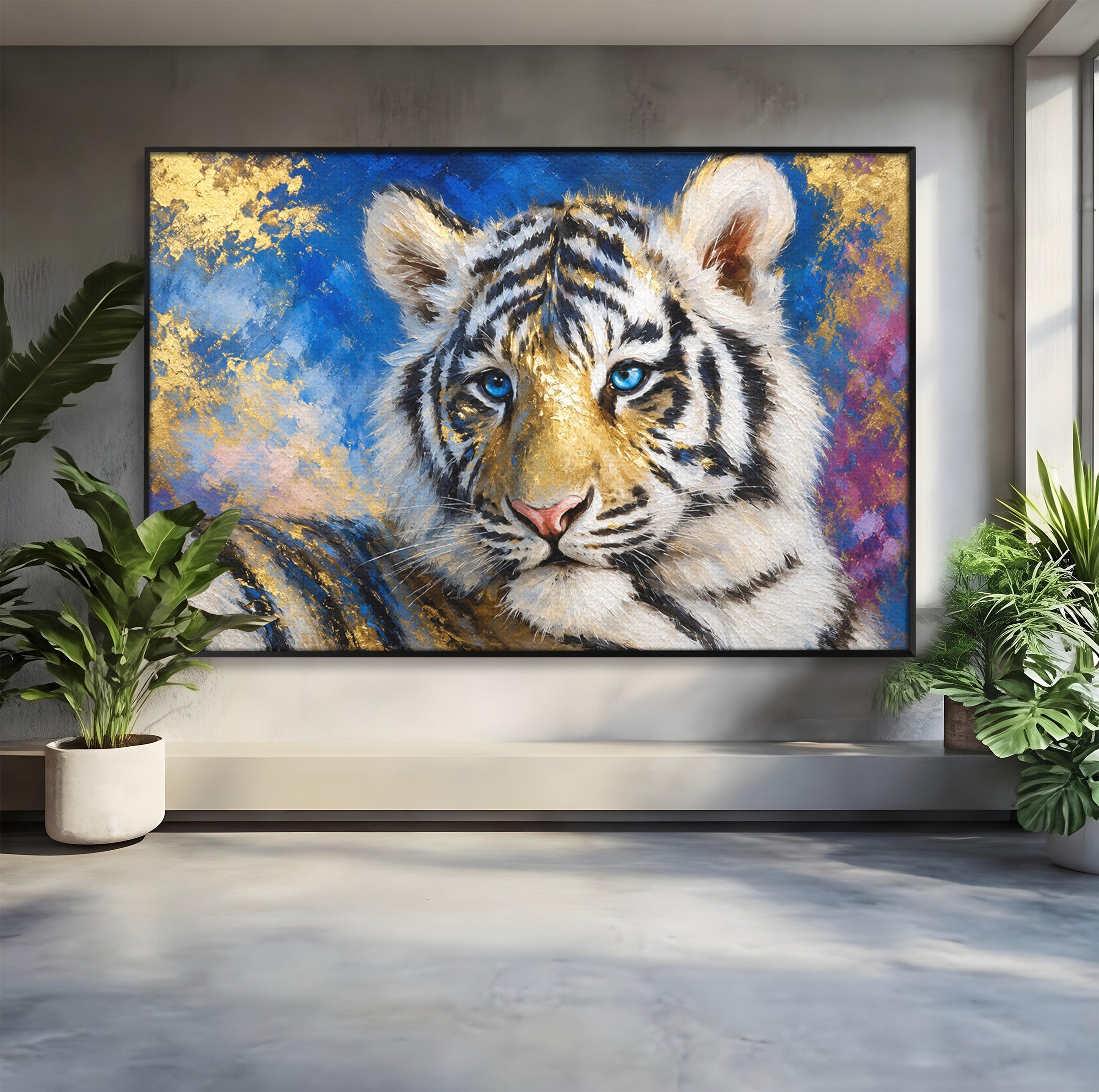 Tablou Canvas Premium LuxCanva® M1636, Tigru Regal, Tigru, Portret, Wildlife, Living, Dormitor, Culori Vibrante