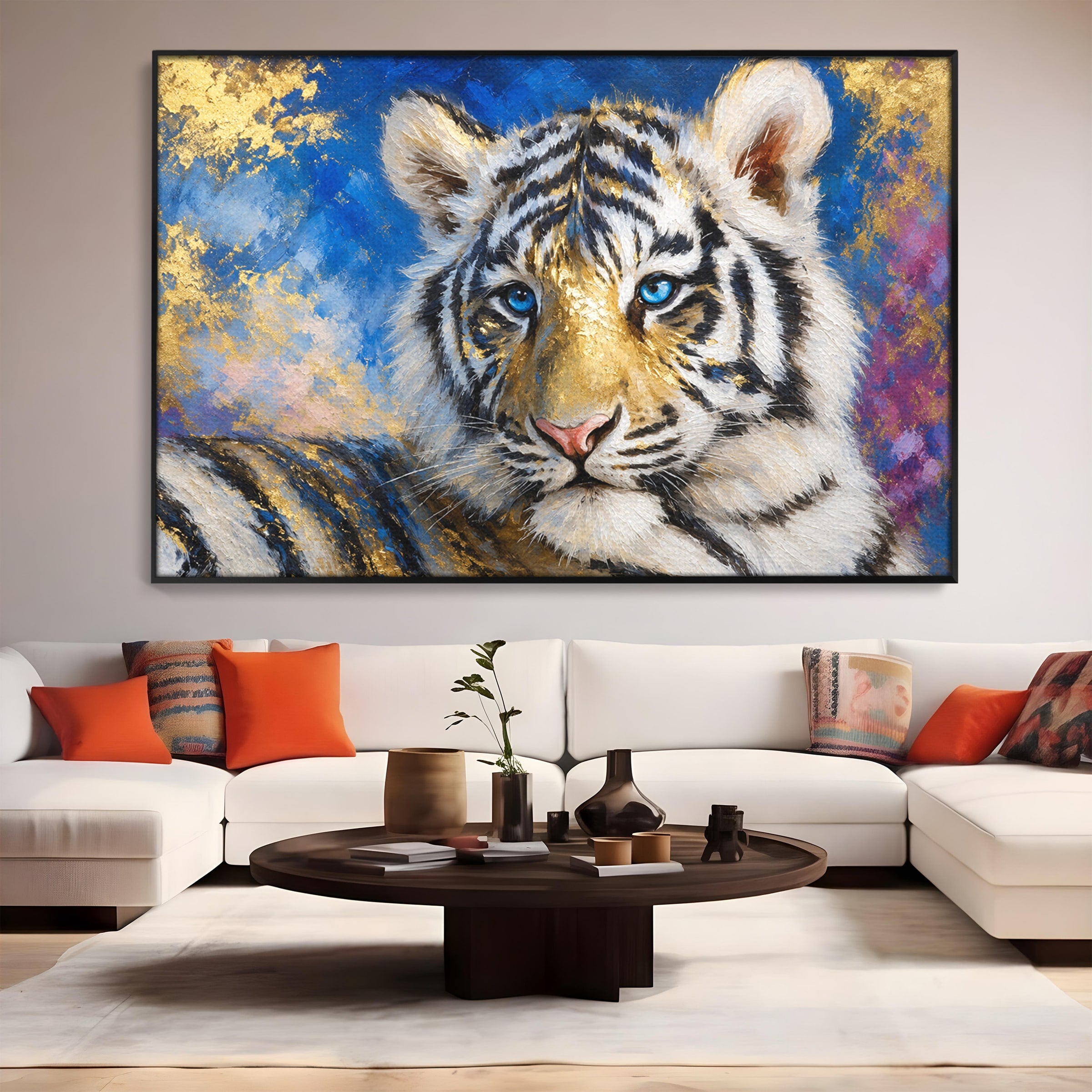 Tablou Canvas Premium LuxCanva® M1636, Tigru Regal, Tigru, Portret, Wildlife, Living, Dormitor, Culori Vibrante